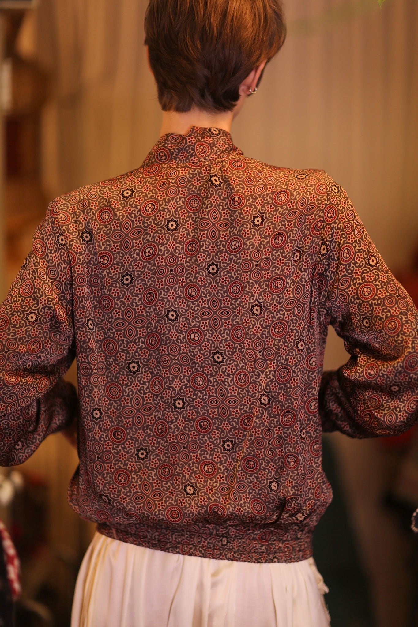 SILK BOMBER JACKET ANCHA KANON - BANGKOK TAILOR CLOTHING STORE - HANDMADE CLOTHING
