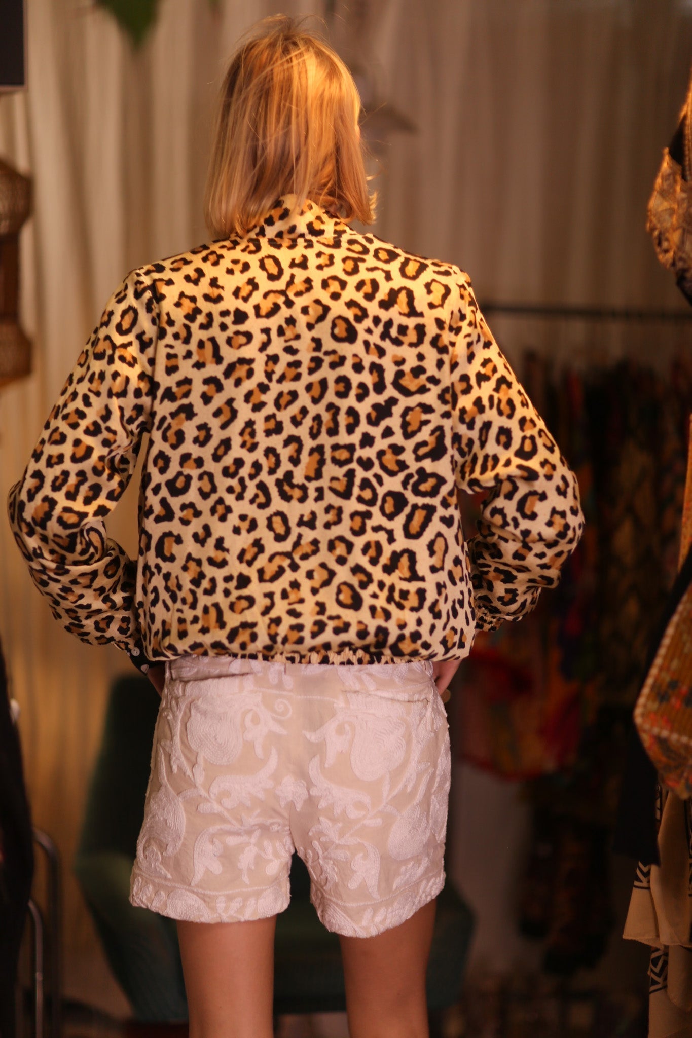 SILK BOMBER JACKET ANCHA LEO PRINT - BANGKOK TAILOR CLOTHING STORE - HANDMADE CLOTHING
