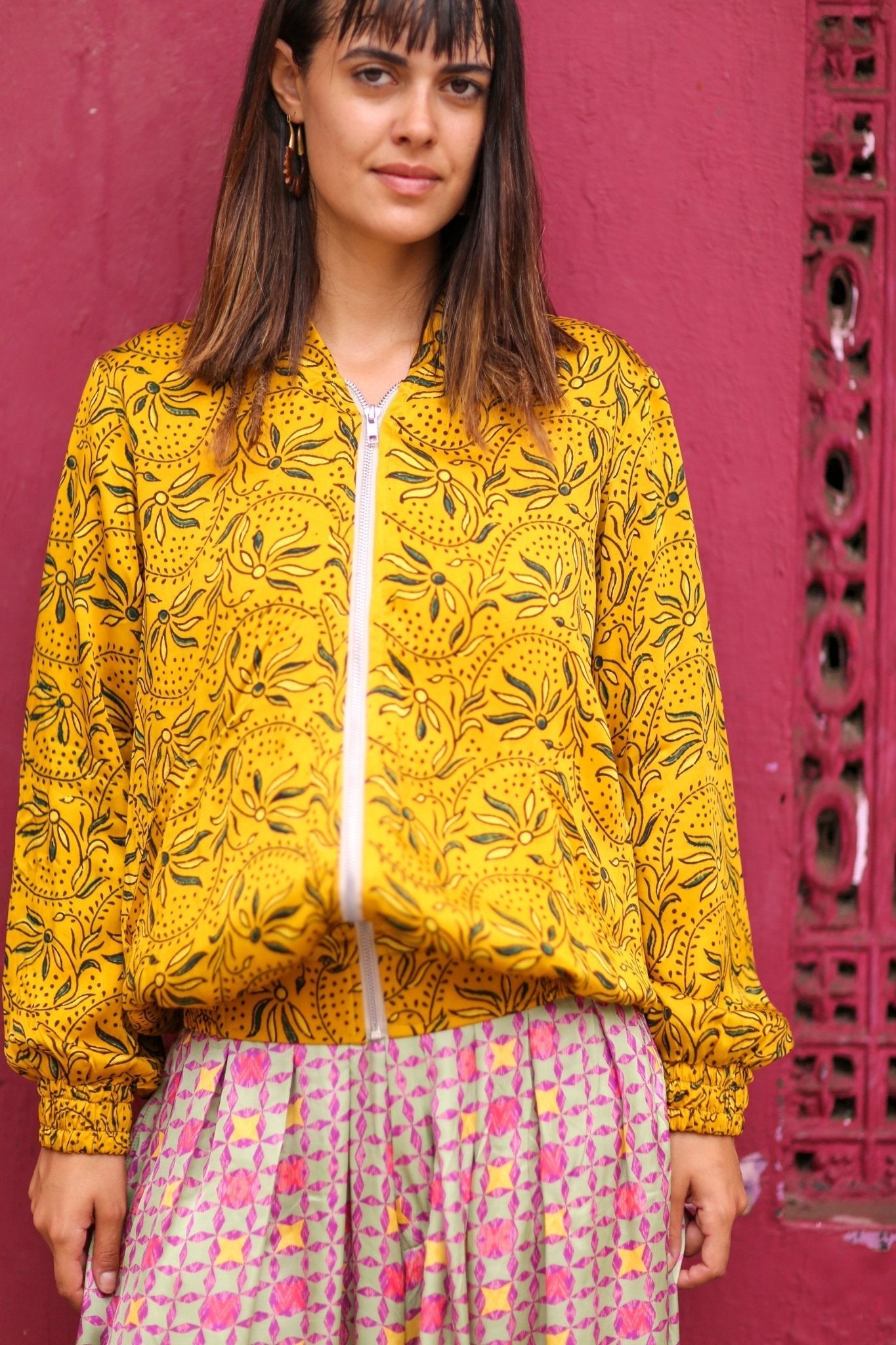 SILK BOMBER JACKET DERYA - BANGKOK TAILOR CLOTHING STORE - HANDMADE CLOTHING