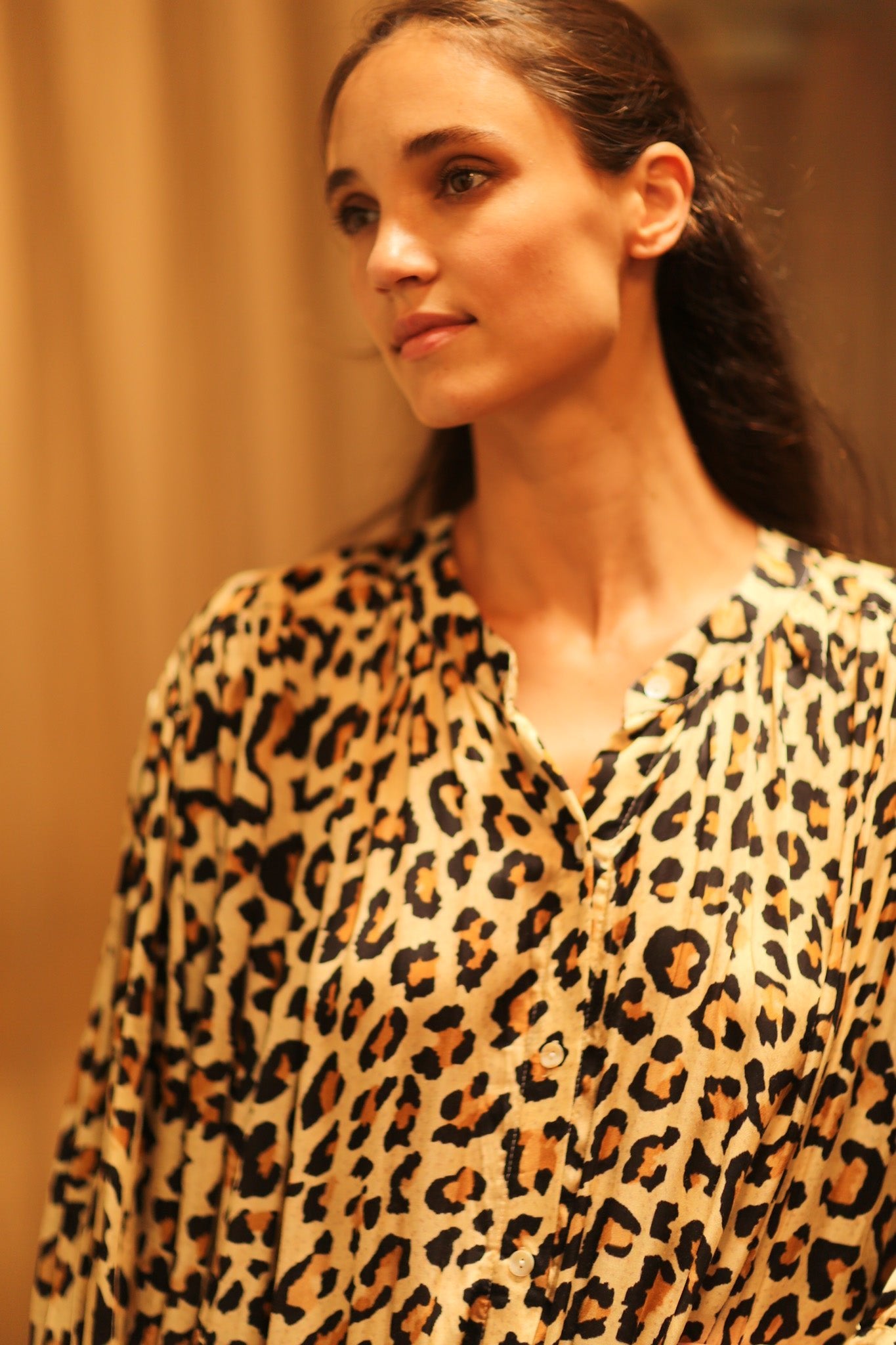 SILK DRESS ELIZABETH LEO PRINT - BANGKOK TAILOR CLOTHING STORE - HANDMADE CLOTHING