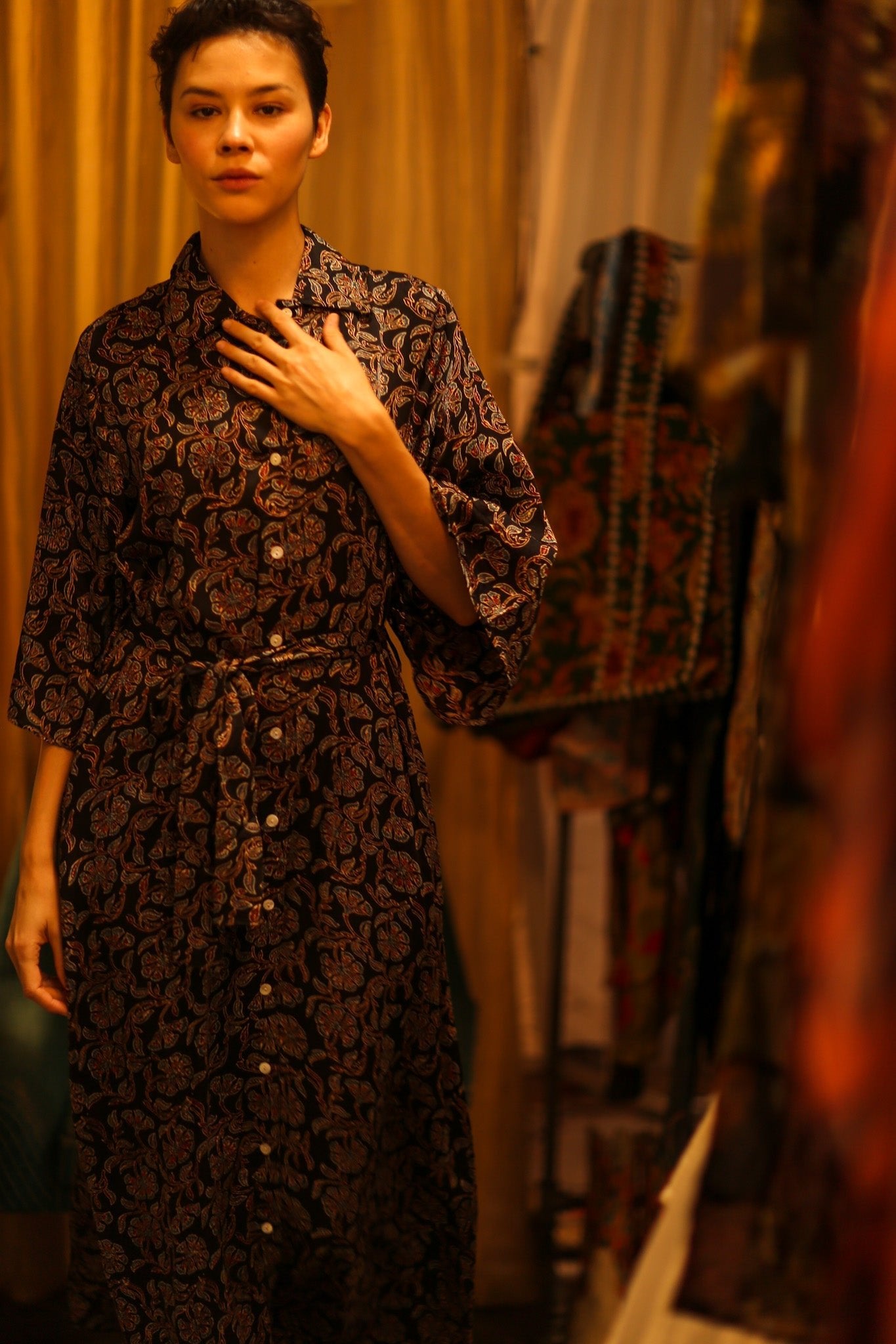 SILK DRESS HAND SELIN - BANGKOK TAILOR CLOTHING STORE - HANDMADE CLOTHING