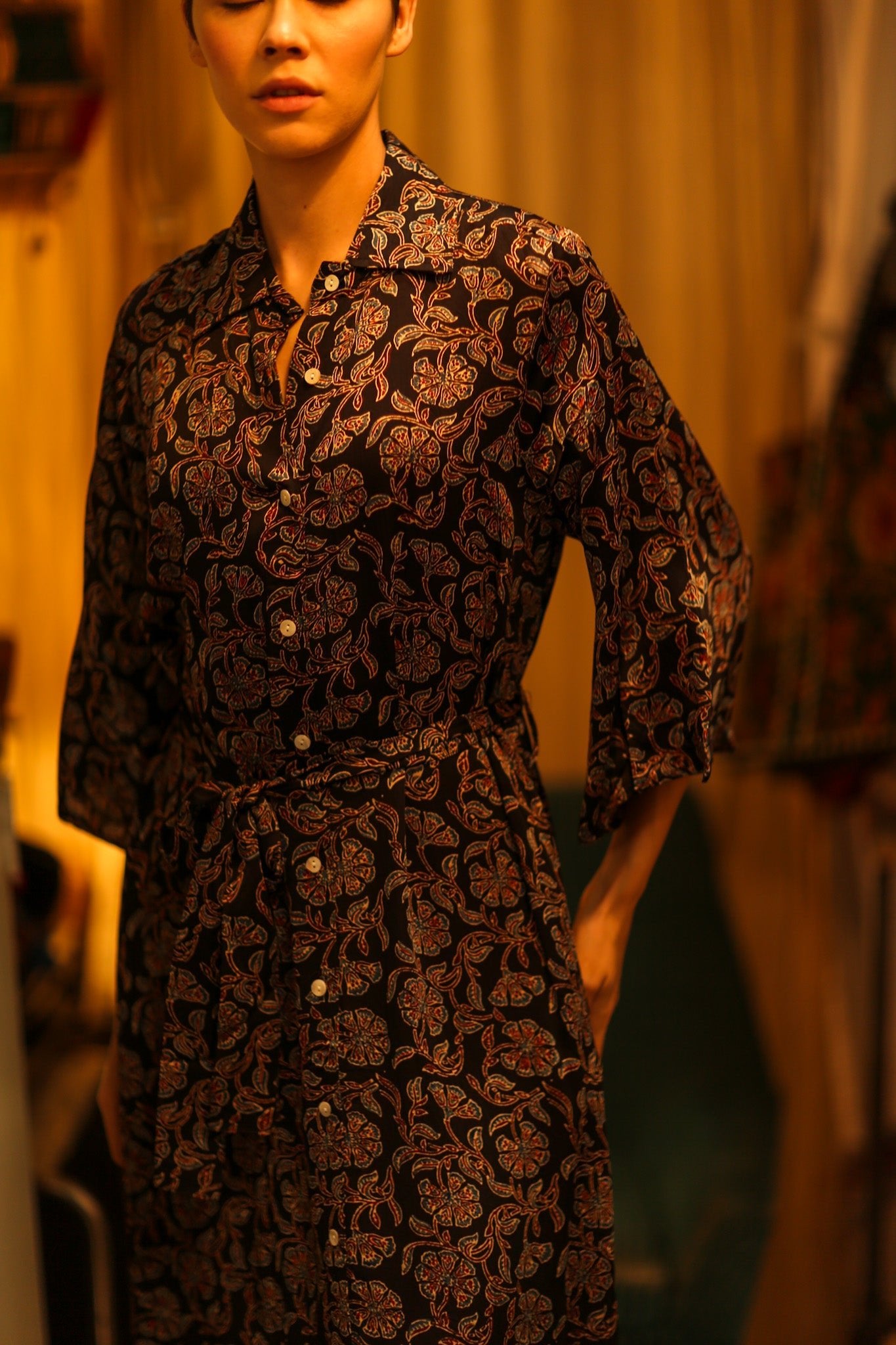 SILK DRESS HAND SELIN - BANGKOK TAILOR CLOTHING STORE - HANDMADE CLOTHING