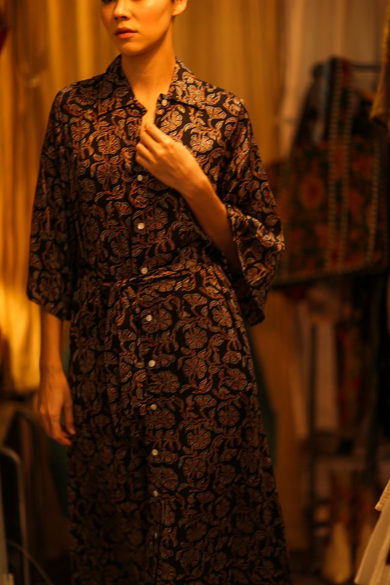 SILK DRESS HAND SELIN - BANGKOK TAILOR CLOTHING STORE - HANDMADE CLOTHING