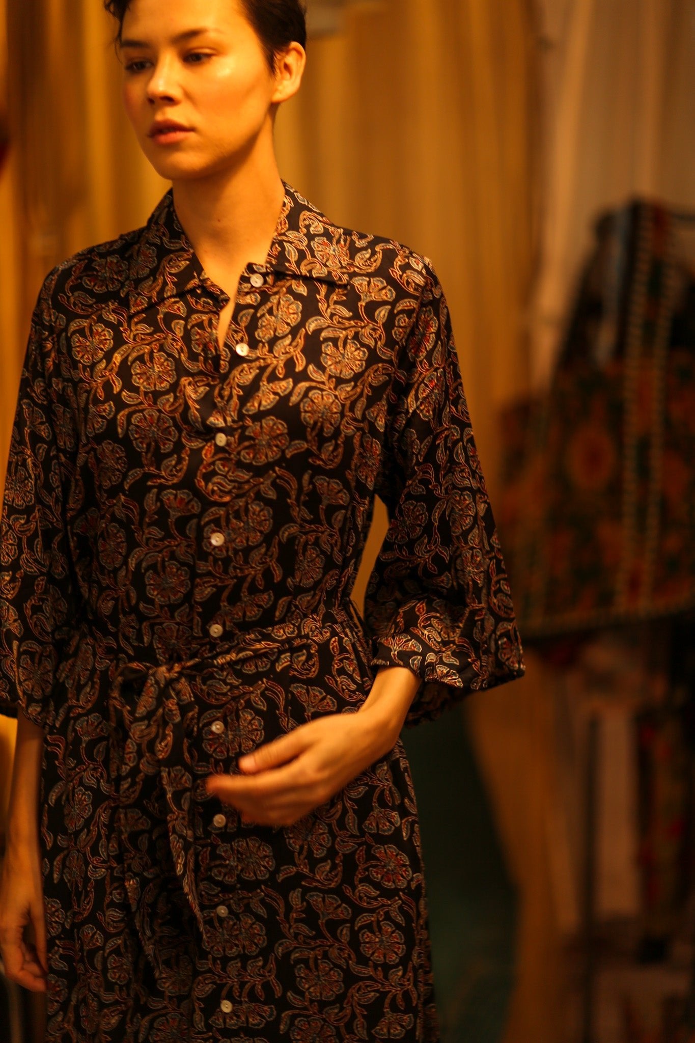SILK DRESS HAND SELIN - BANGKOK TAILOR CLOTHING STORE - HANDMADE CLOTHING