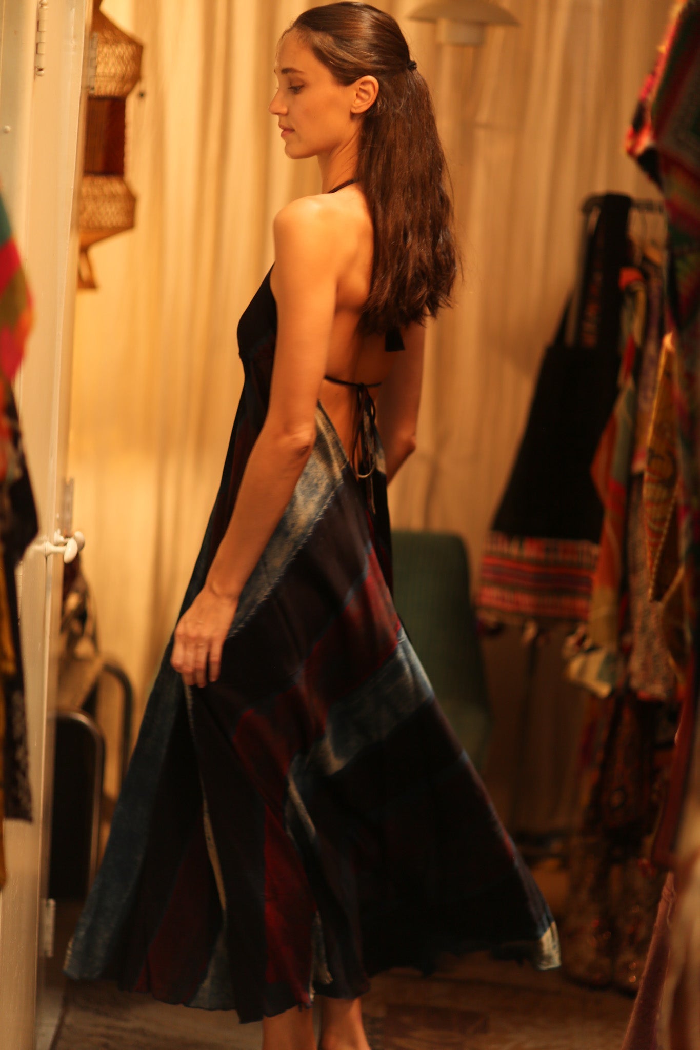 SILK DRESS HANNAH BLUE STRIPE OCEAN EDIT - BANGKOK TAILOR CLOTHING STORE - HANDMADE CLOTHING