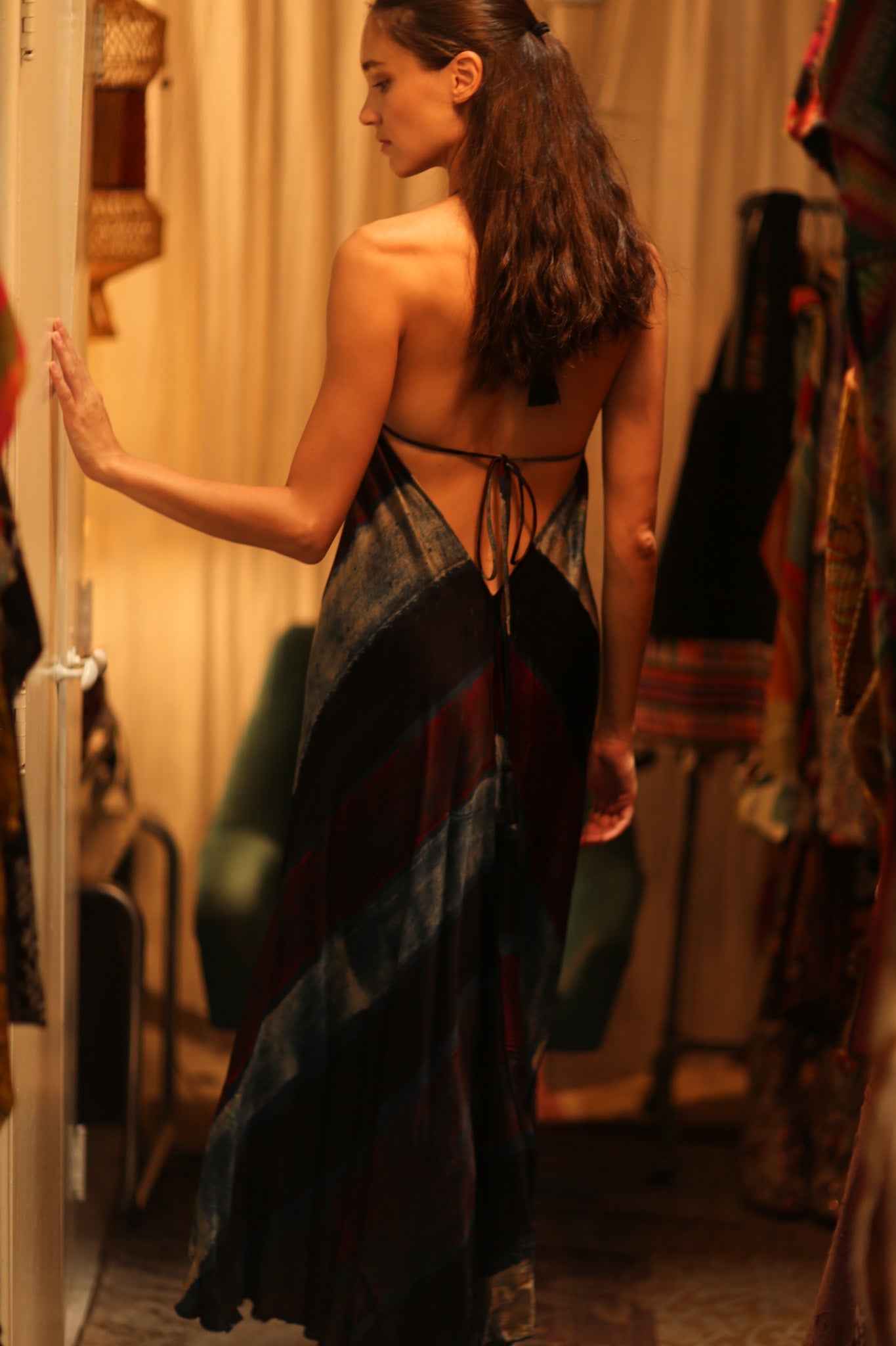 SILK DRESS HANNAH BLUE STRIPE OCEAN EDIT - BANGKOK TAILOR CLOTHING STORE - HANDMADE CLOTHING