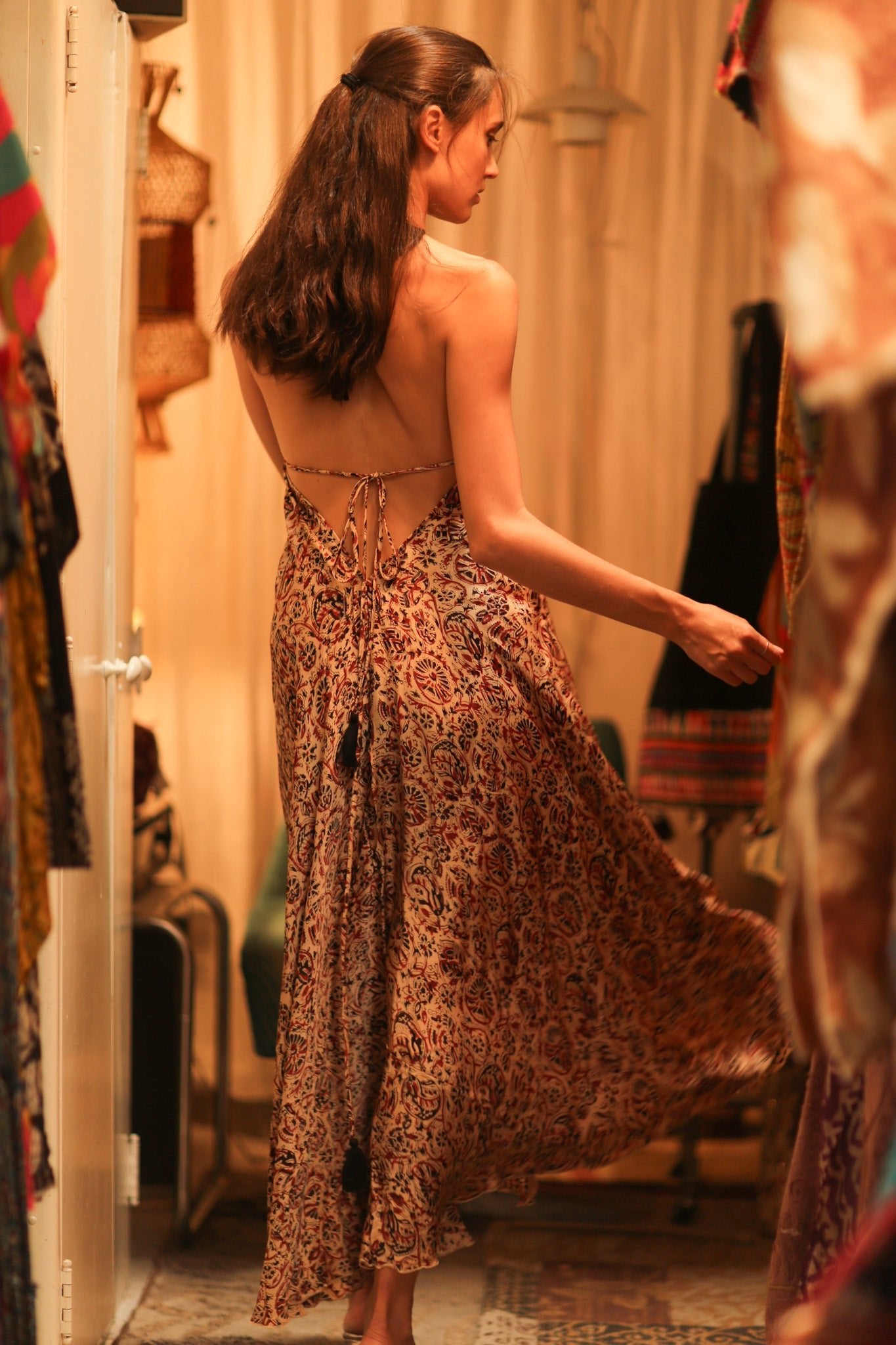 SILK DRESS HANNAH INDIAN SUMMER - BANGKOK TAILOR CLOTHING STORE - HANDMADE CLOTHING