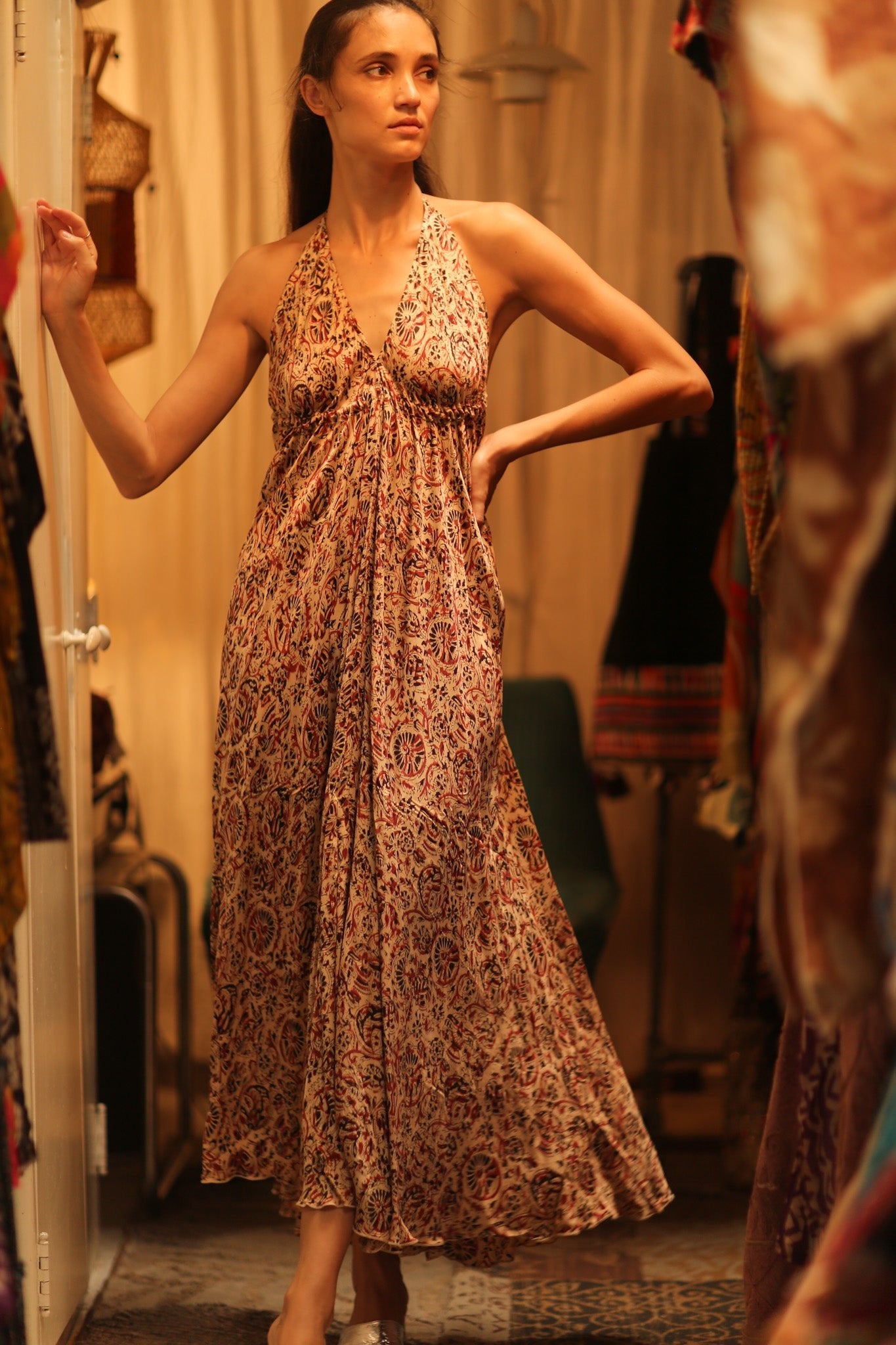 SILK DRESS HANNAH INDIAN SUMMER - BANGKOK TAILOR CLOTHING STORE - HANDMADE CLOTHING