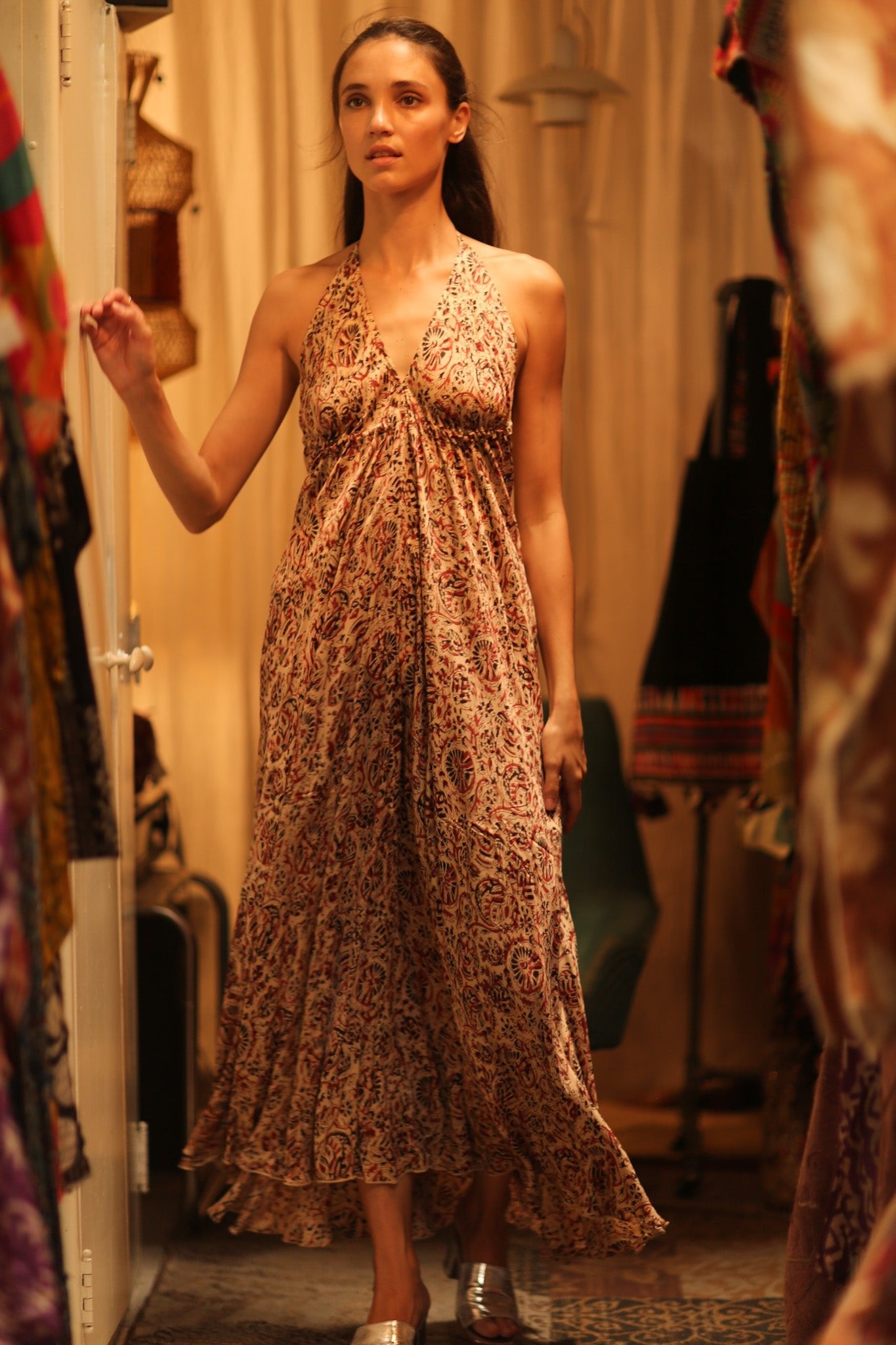 SILK DRESS HANNAH INDIAN SUMMER - BANGKOK TAILOR CLOTHING STORE - HANDMADE CLOTHING