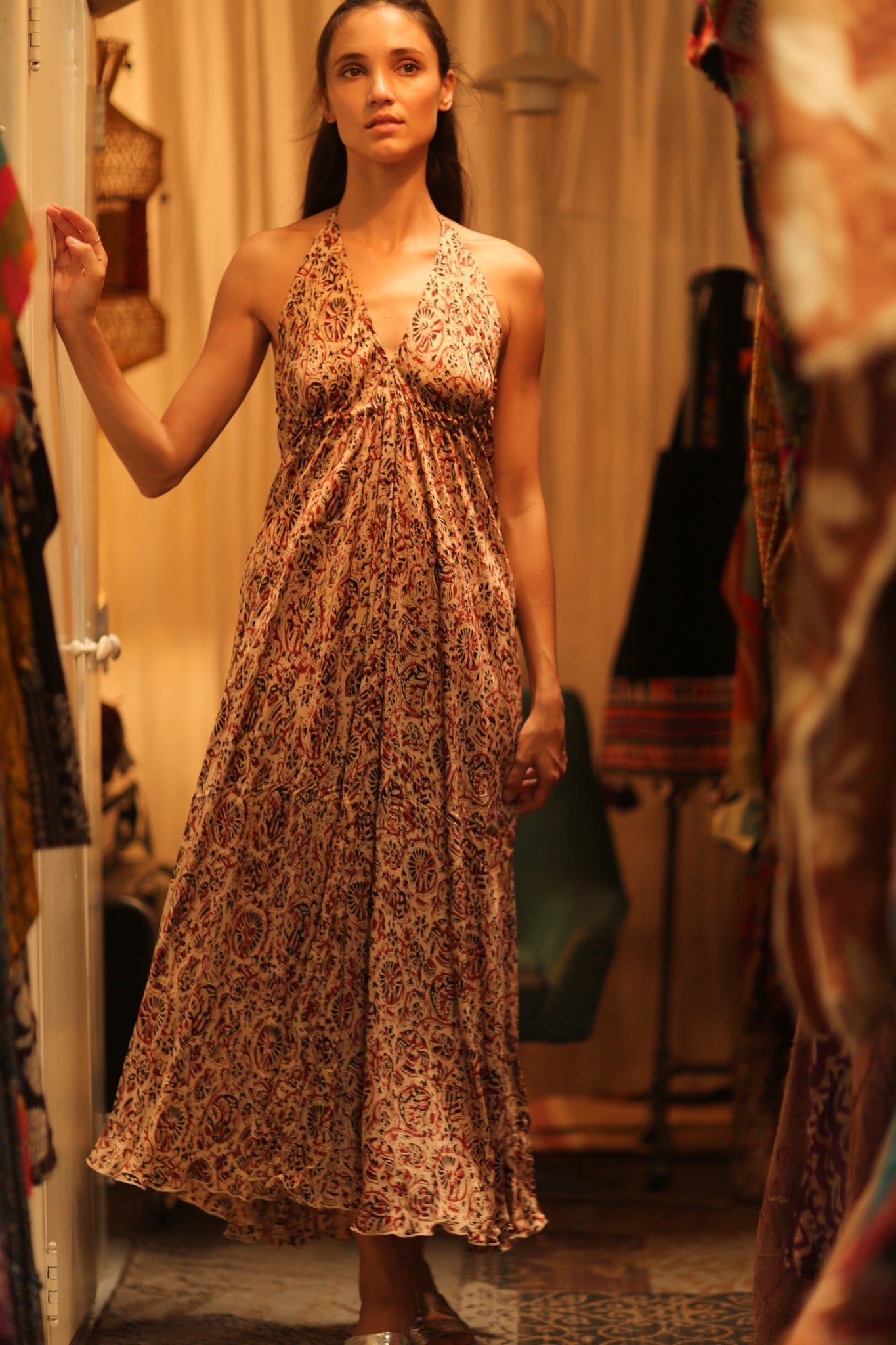 SILK DRESS HANNAH INDIAN SUMMER - BANGKOK TAILOR CLOTHING STORE - HANDMADE CLOTHING
