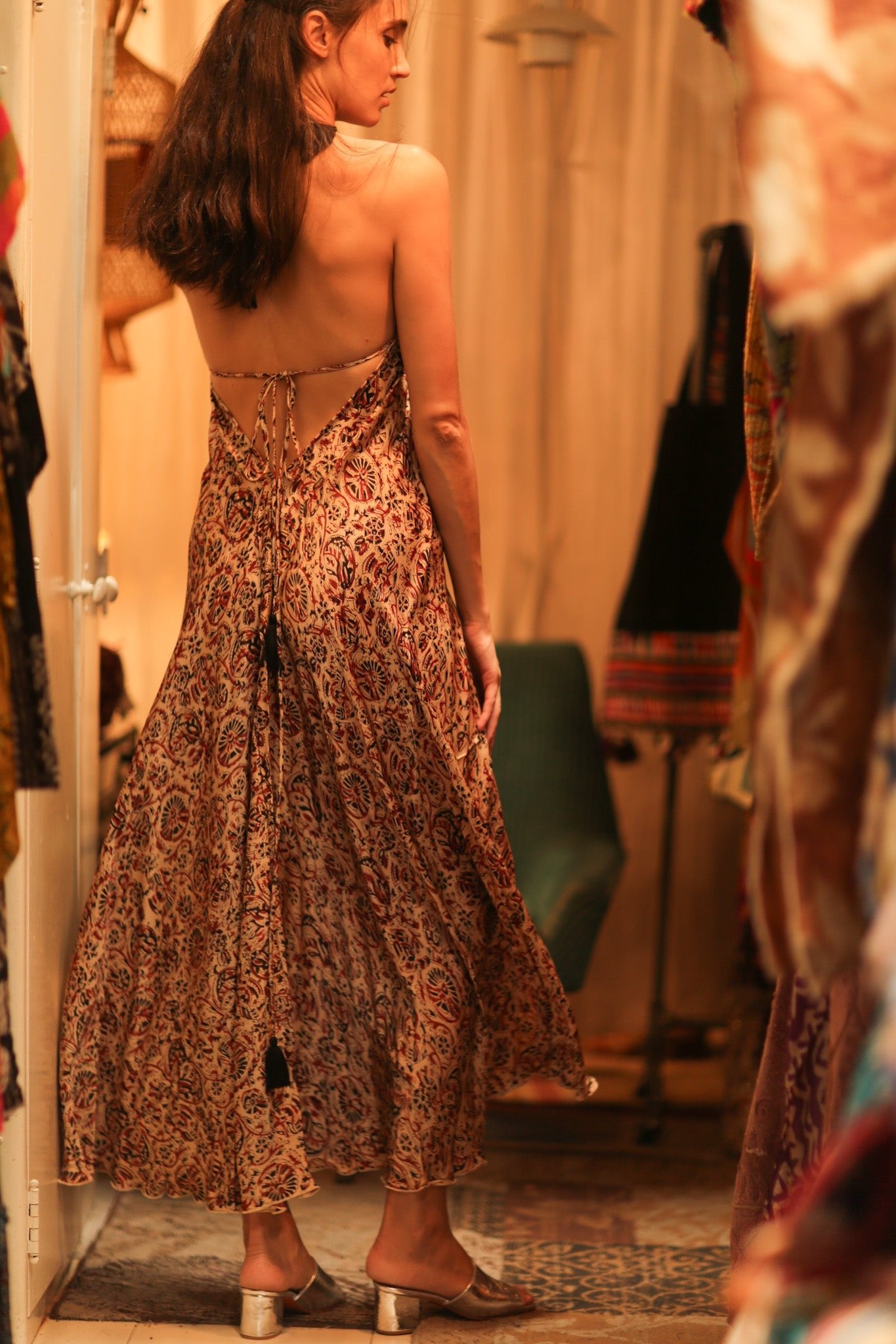 SILK DRESS HANNAH INDIAN SUMMER - BANGKOK TAILOR CLOTHING STORE - HANDMADE CLOTHING