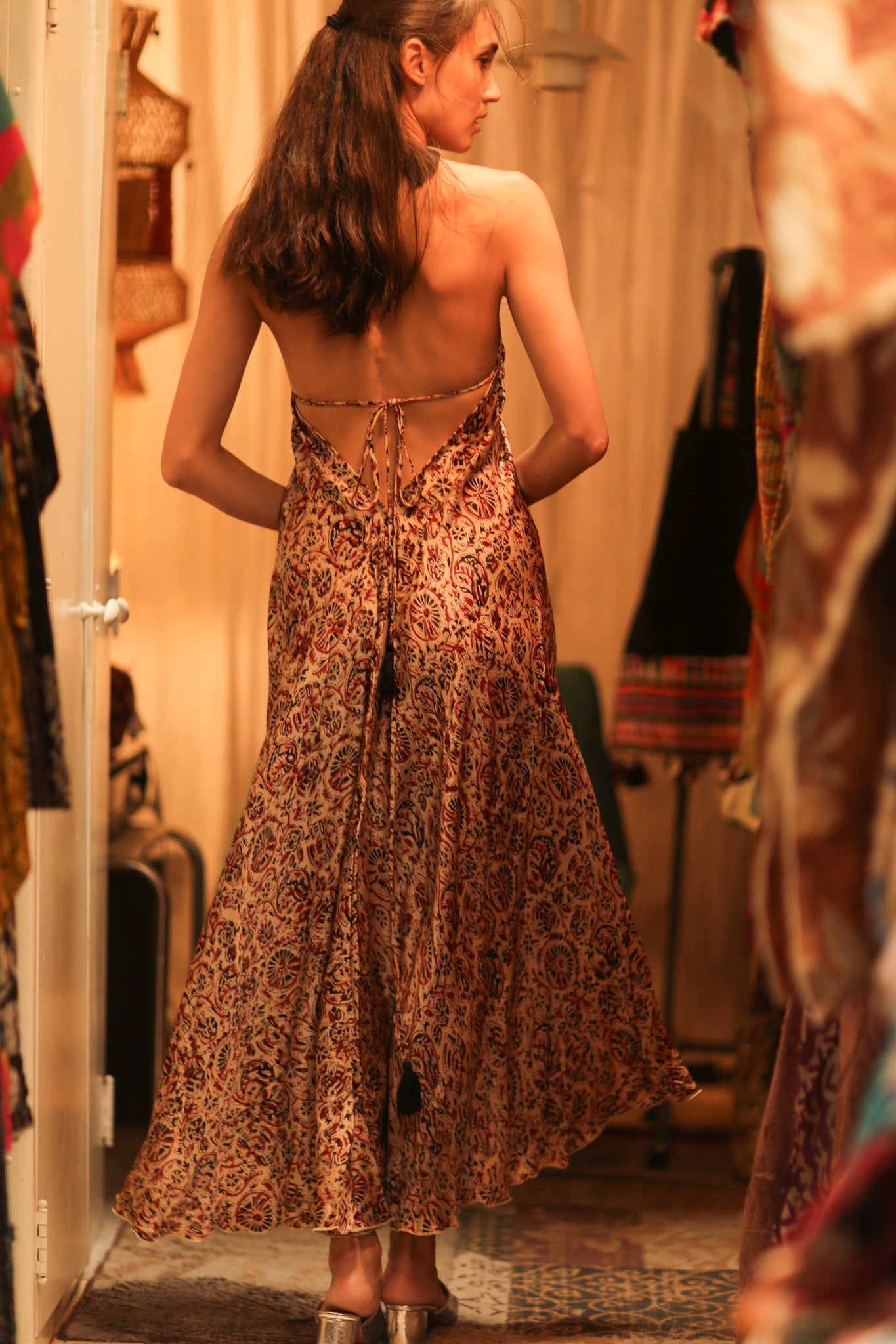 SILK DRESS HANNAH INDIAN SUMMER - BANGKOK TAILOR CLOTHING STORE - HANDMADE CLOTHING