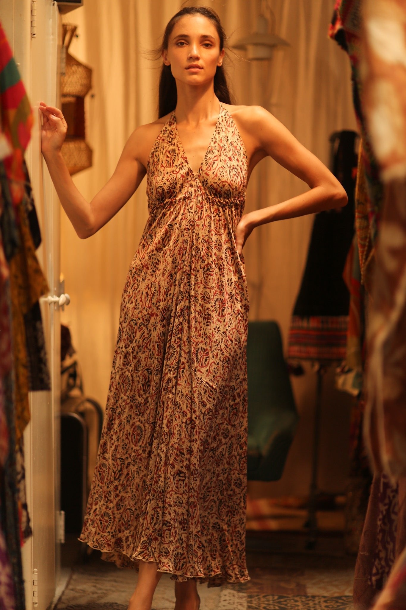 SILK DRESS HANNAH INDIAN SUMMER - BANGKOK TAILOR CLOTHING STORE - HANDMADE CLOTHING