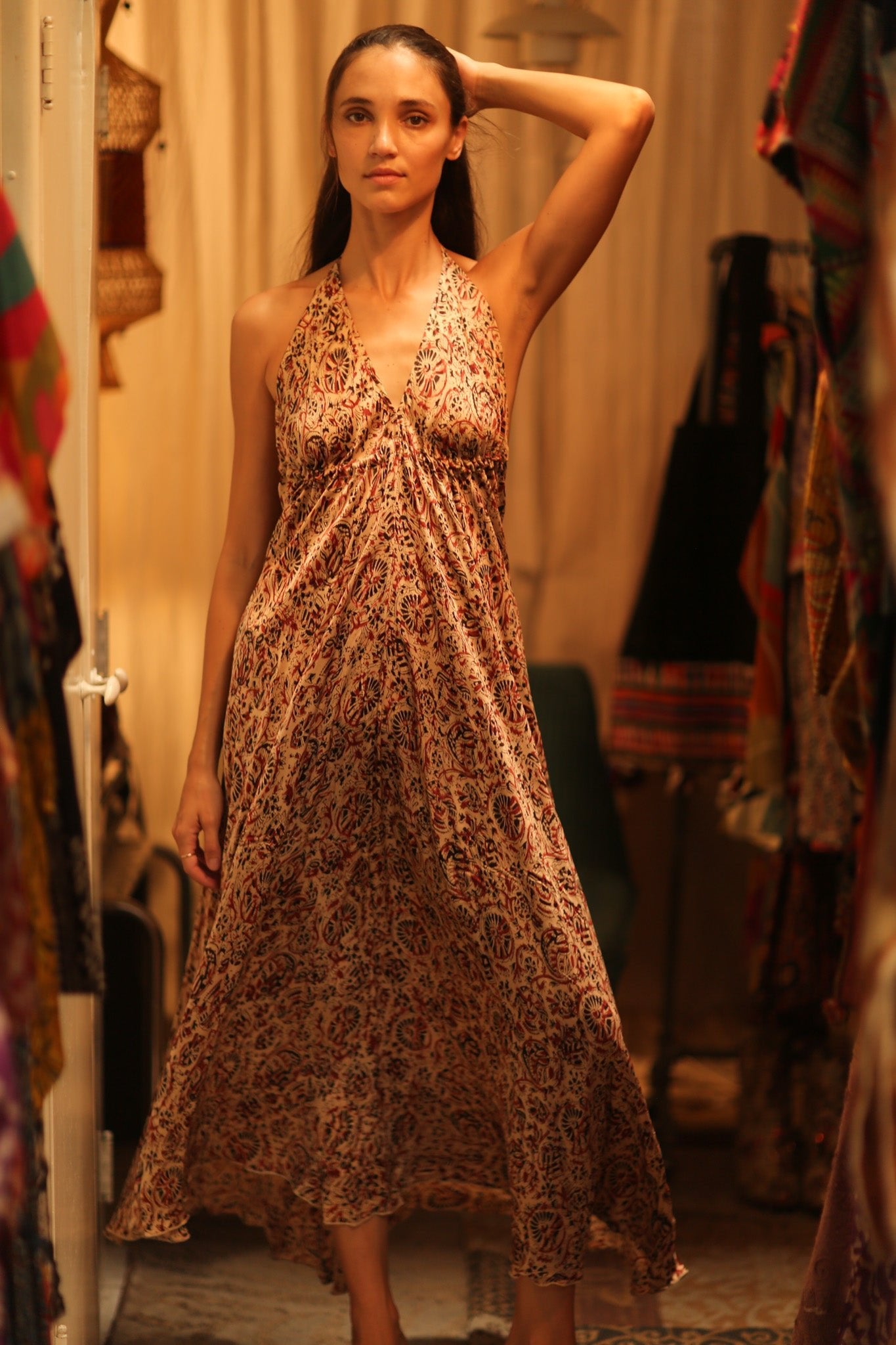 SILK DRESS HANNAH INDIAN SUMMER - BANGKOK TAILOR CLOTHING STORE - HANDMADE CLOTHING