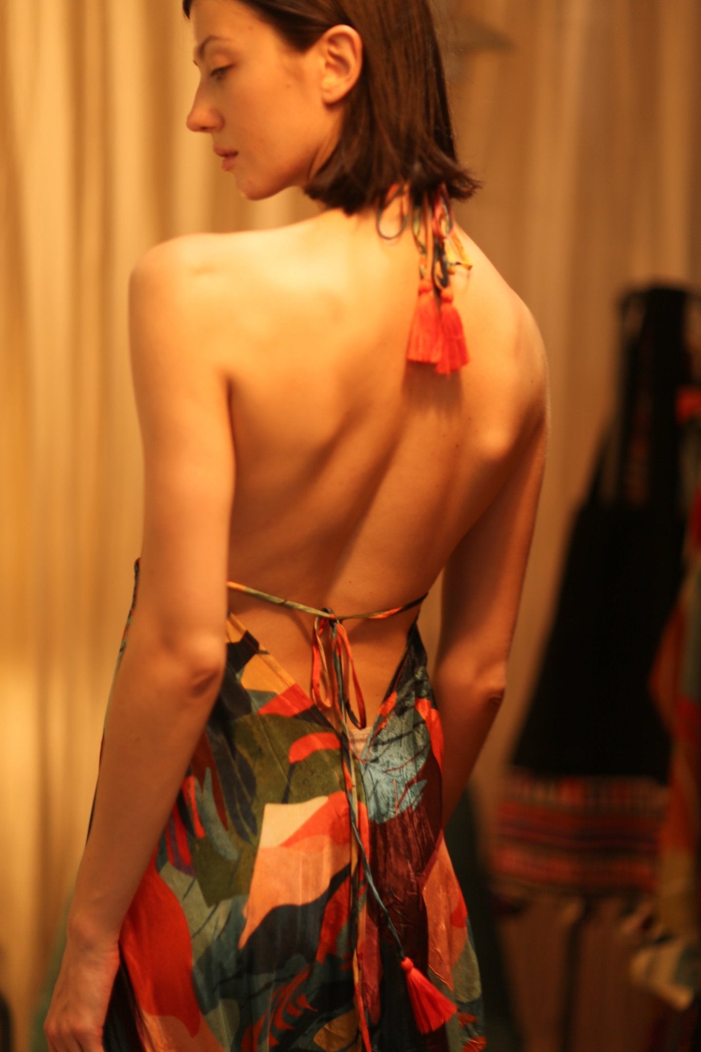 SILK DRESS HANNAH JUNGLE FEVER - BANGKOK TAILOR CLOTHING STORE - HANDMADE CLOTHING