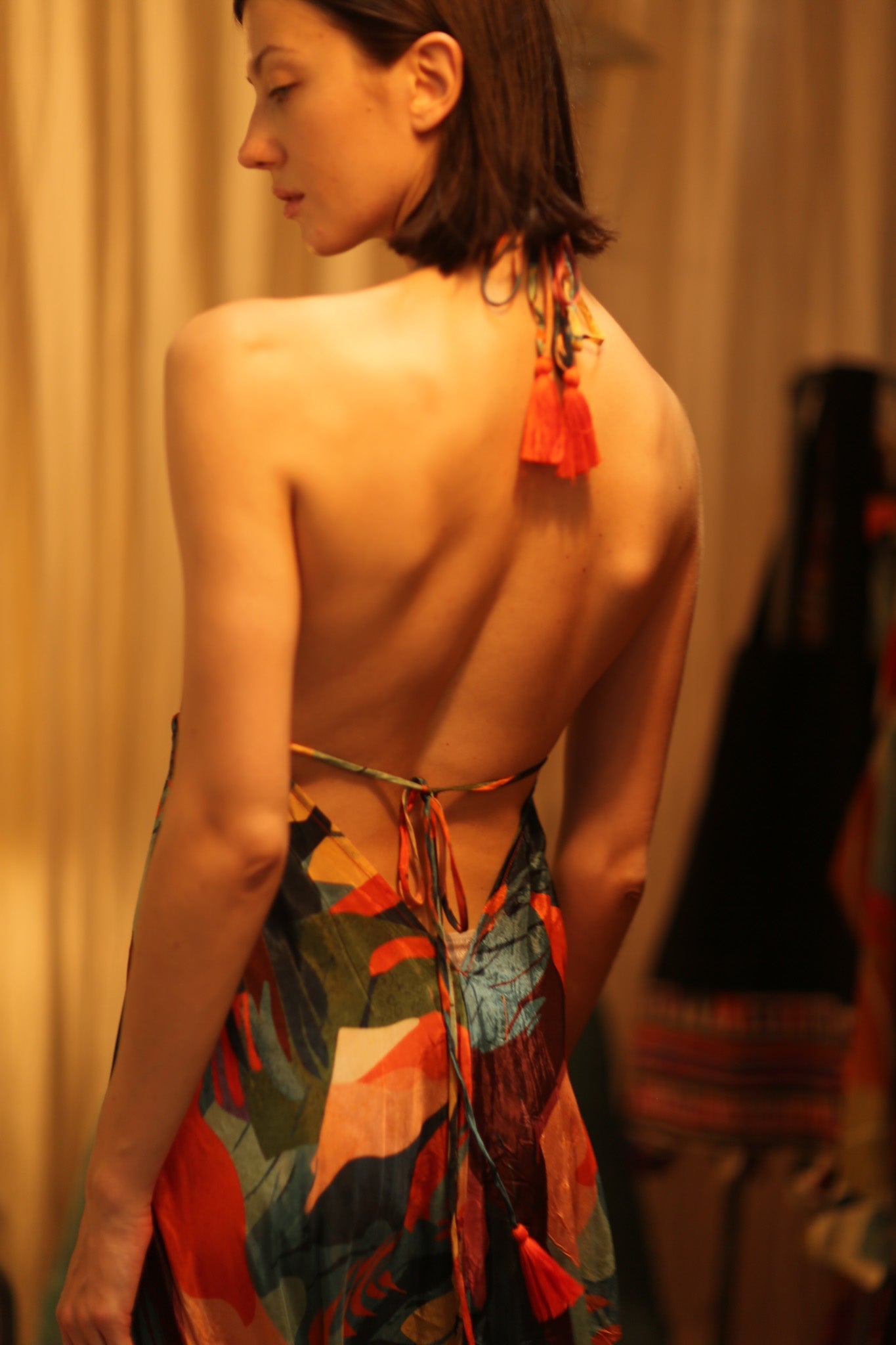 SILK DRESS HANNAH JUNGLE FEVER - BANGKOK TAILOR CLOTHING STORE - HANDMADE CLOTHING