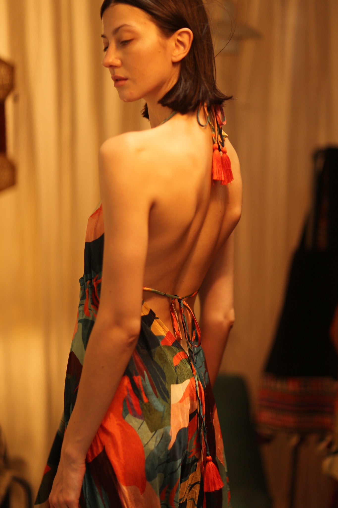 SILK DRESS HANNAH JUNGLE FEVER - BANGKOK TAILOR CLOTHING STORE - HANDMADE CLOTHING