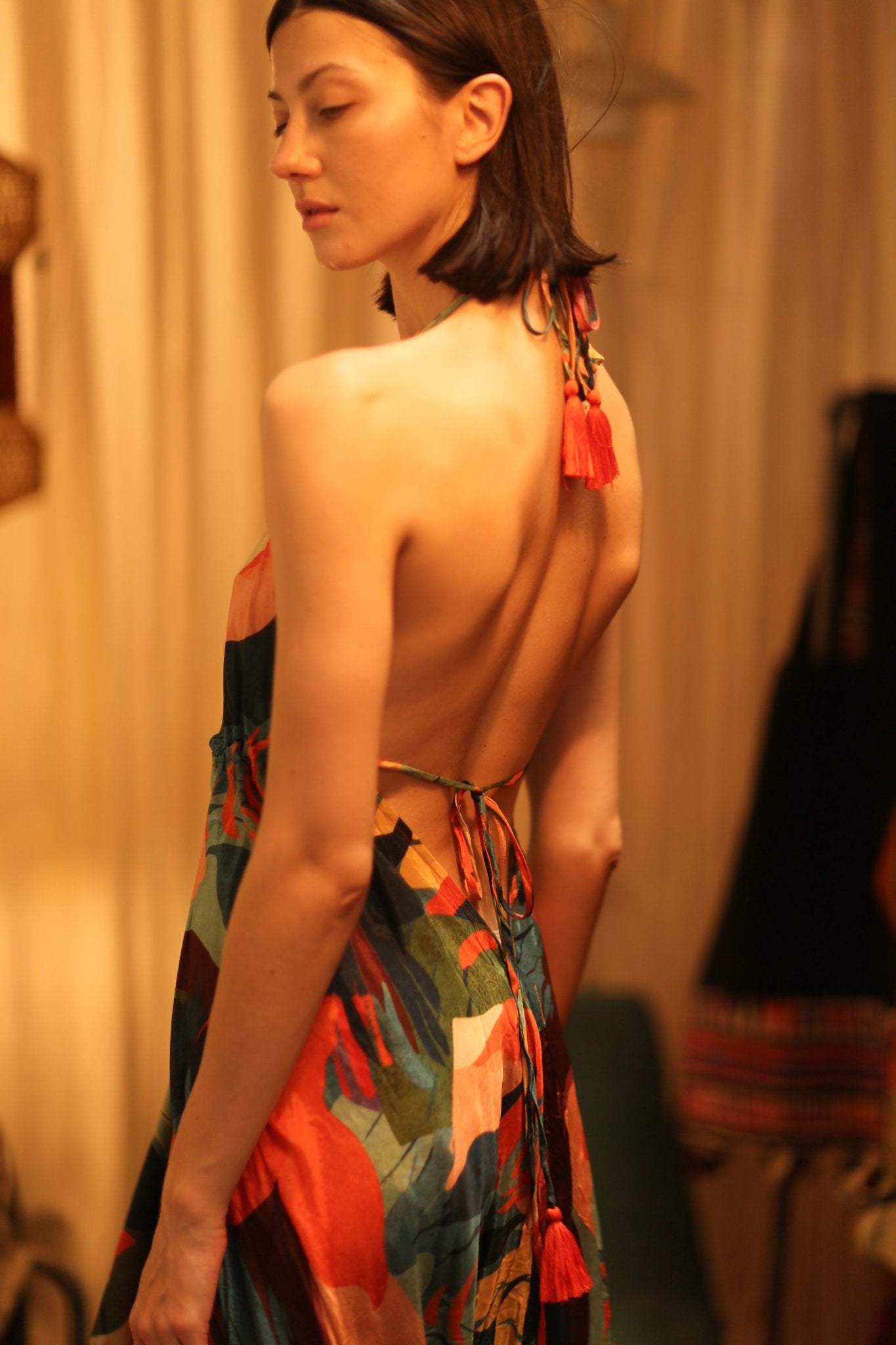 SILK DRESS HANNAH JUNGLE FEVER - BANGKOK TAILOR CLOTHING STORE - HANDMADE CLOTHING