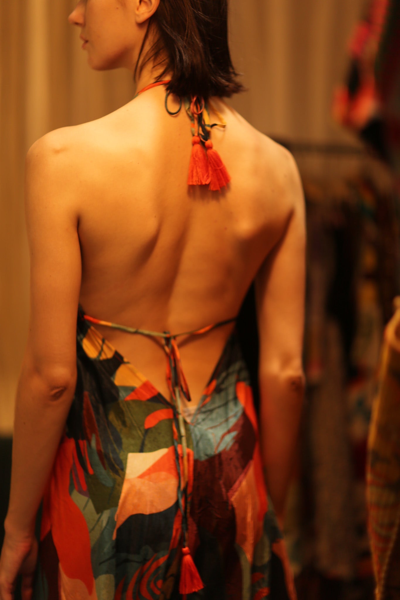 SILK DRESS HANNAH JUNGLE FEVER - BANGKOK TAILOR CLOTHING STORE - HANDMADE CLOTHING
