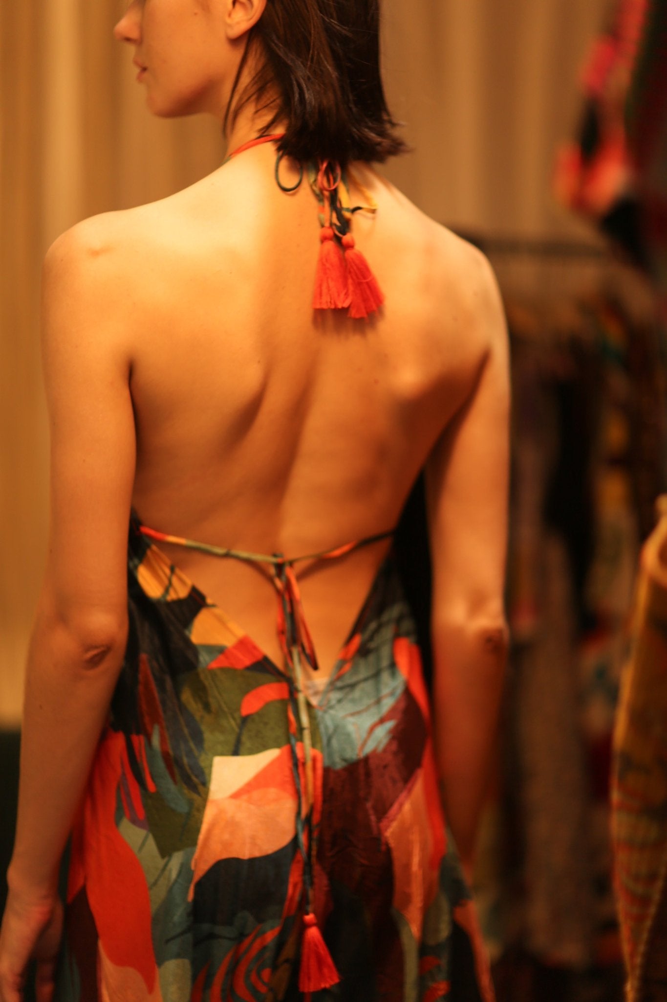 SILK DRESS HANNAH JUNGLE FEVER - BANGKOK TAILOR CLOTHING STORE - HANDMADE CLOTHING