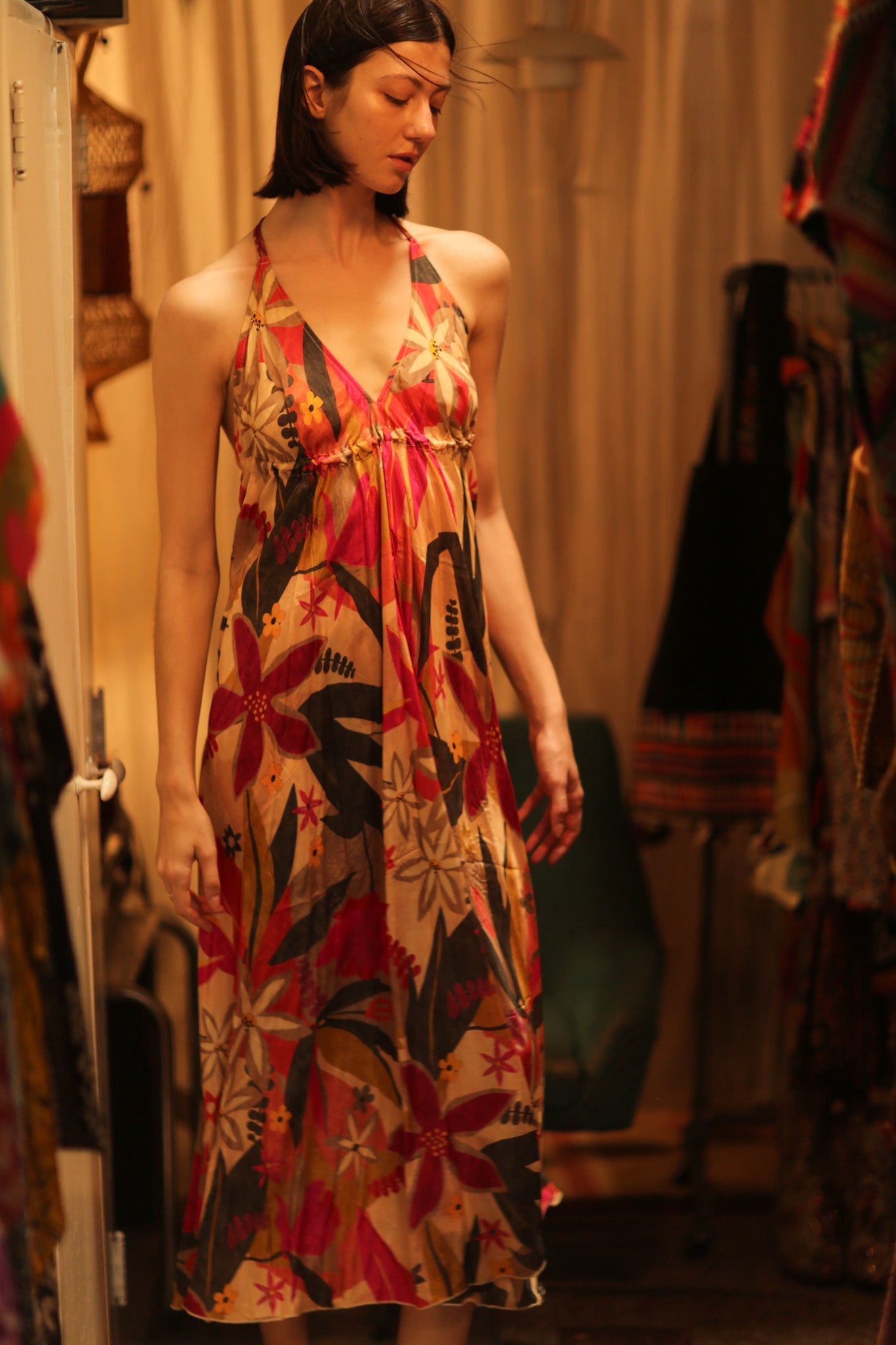 SILK DRESS HANNAH SUMMER NIGHTS - BANGKOK TAILOR CLOTHING STORE - HANDMADE CLOTHING