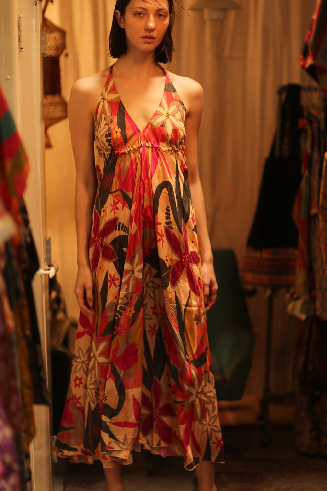 SILK DRESS HANNAH SUMMER NIGHTS - BANGKOK TAILOR CLOTHING STORE - HANDMADE CLOTHING