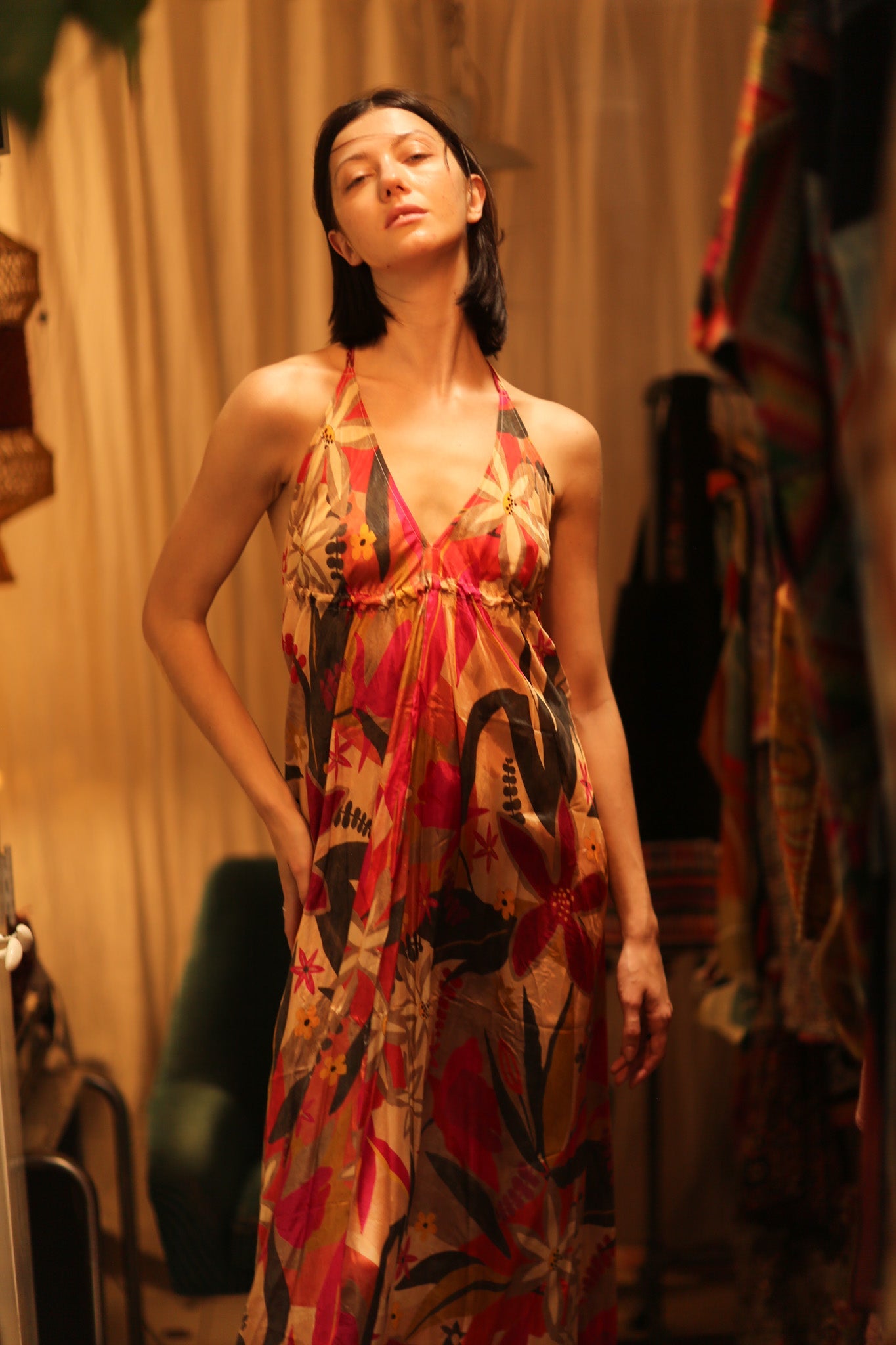 SILK DRESS HANNAH SUMMER NIGHTS - BANGKOK TAILOR CLOTHING STORE - HANDMADE CLOTHING