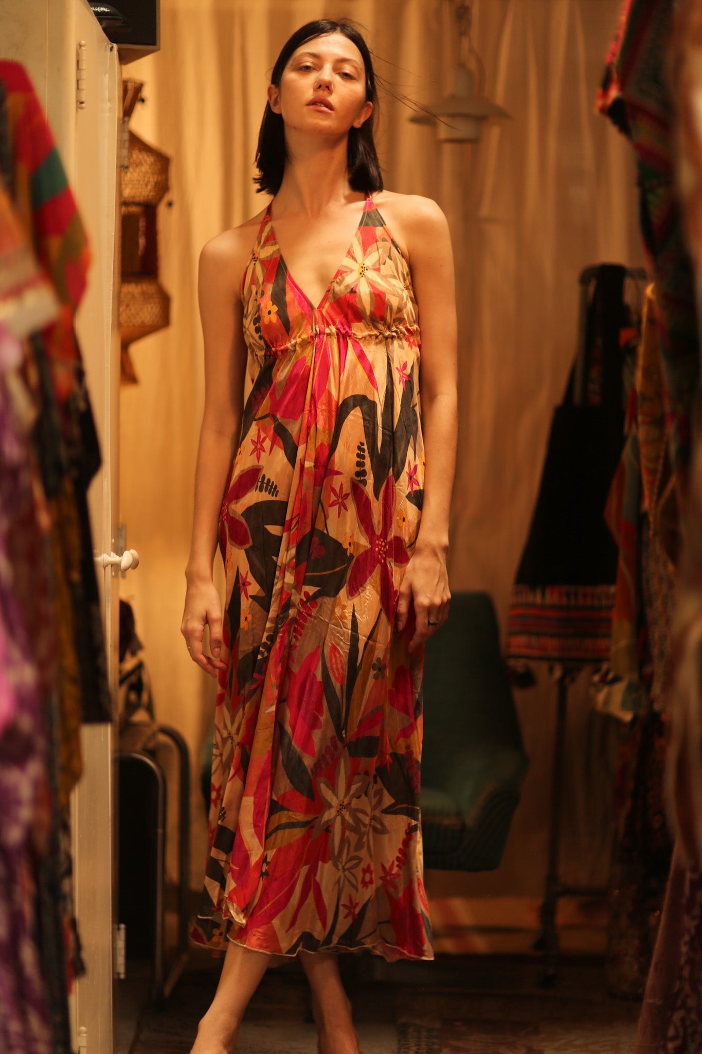 SILK DRESS HANNAH SUMMER NIGHTS - BANGKOK TAILOR CLOTHING STORE - HANDMADE CLOTHING