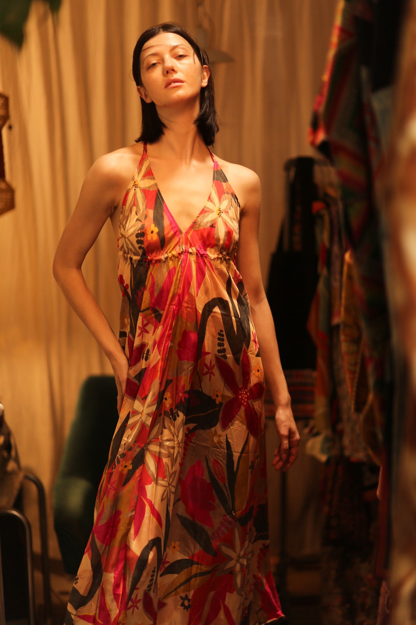 SILK DRESS HANNAH SUMMER NIGHTS - BANGKOK TAILOR CLOTHING STORE - HANDMADE CLOTHING