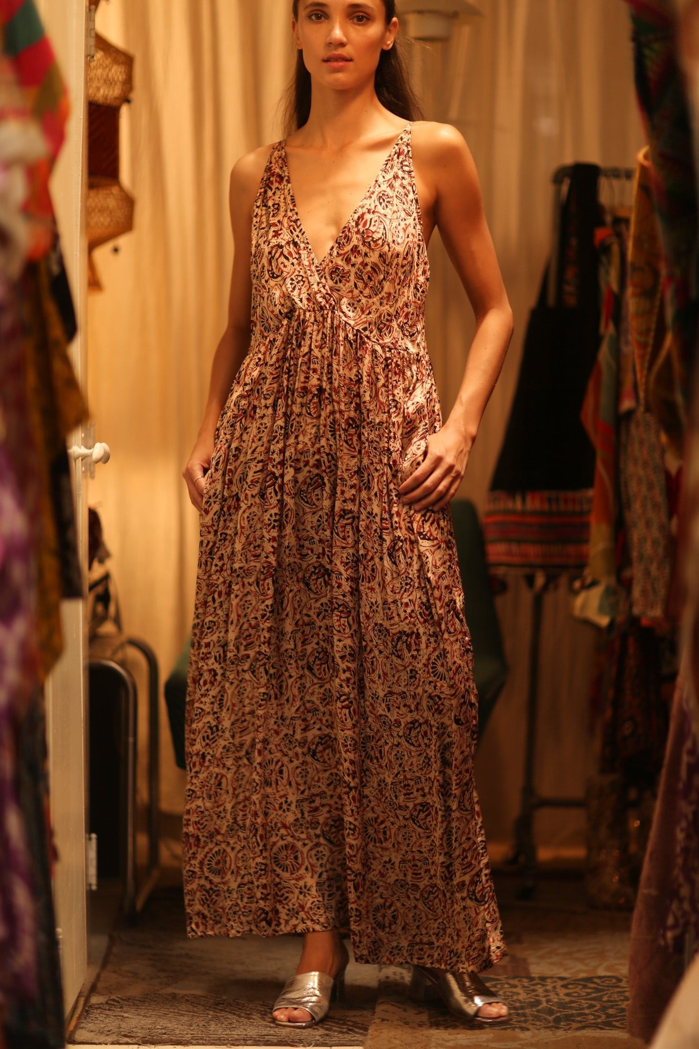 SILK DRESS LILY INDIAN SUMMER - BANGKOK TAILOR CLOTHING STORE - HANDMADE CLOTHING