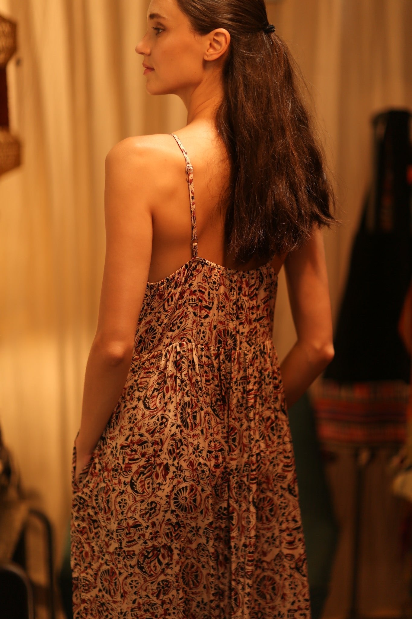 SILK DRESS LILY INDIAN SUMMER - BANGKOK TAILOR CLOTHING STORE - HANDMADE CLOTHING