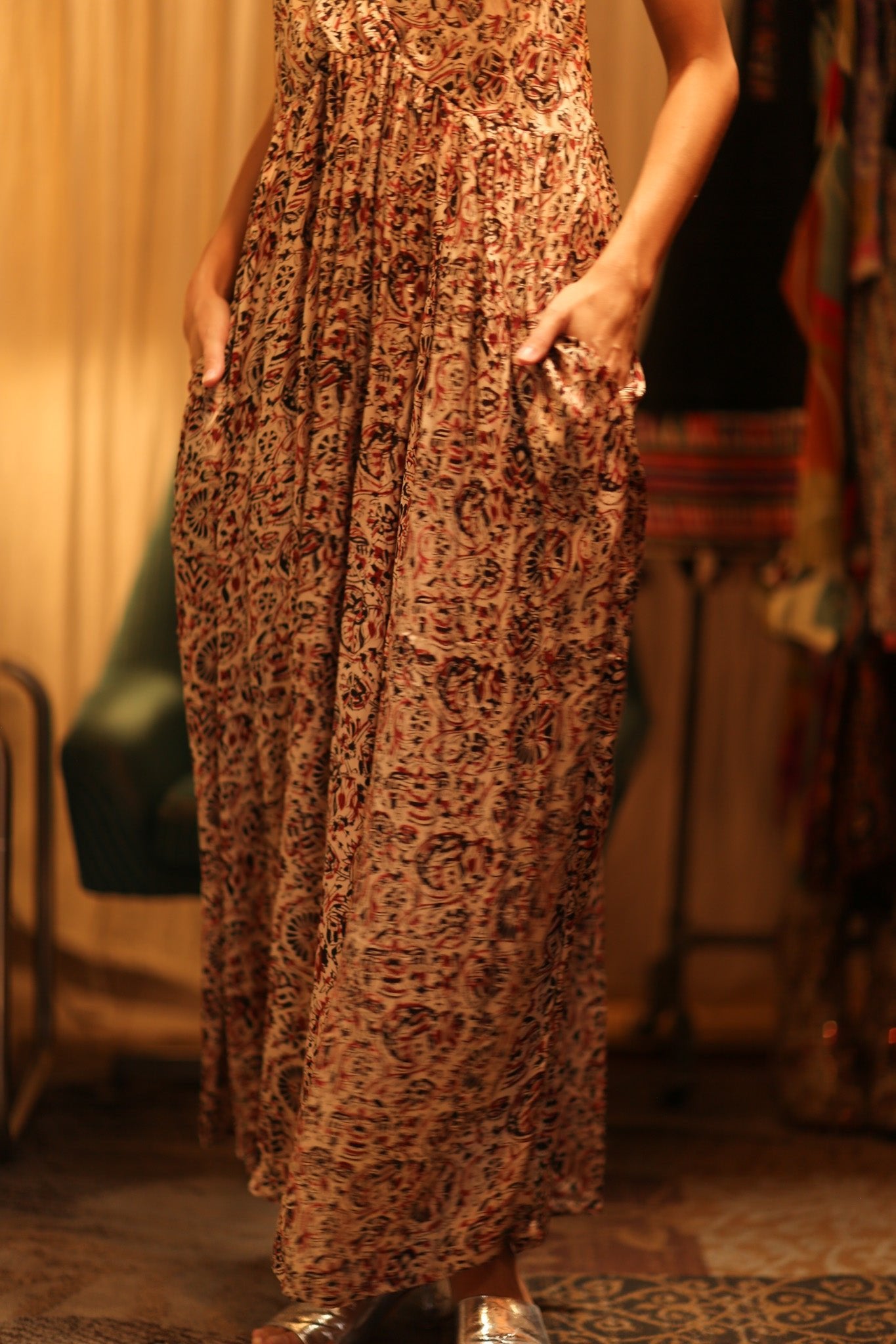 SILK DRESS LILY INDIAN SUMMER - BANGKOK TAILOR CLOTHING STORE - HANDMADE CLOTHING