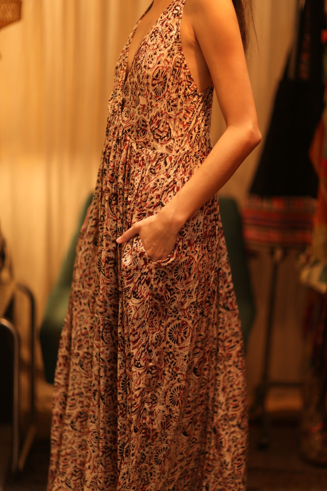 SILK DRESS LILY INDIAN SUMMER - BANGKOK TAILOR CLOTHING STORE - HANDMADE CLOTHING