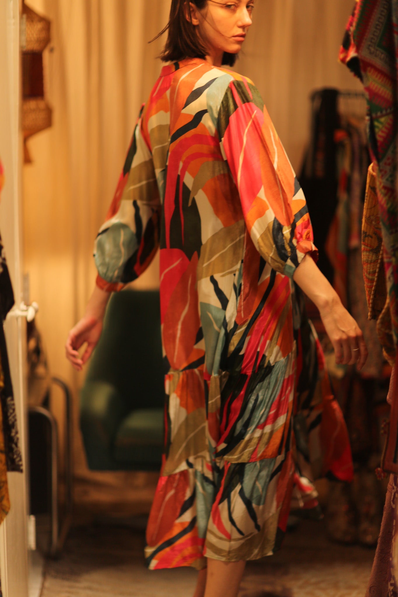 SILK DRESS SUSIE BALI NIGHTS - BANGKOK TAILOR CLOTHING STORE - HANDMADE CLOTHING