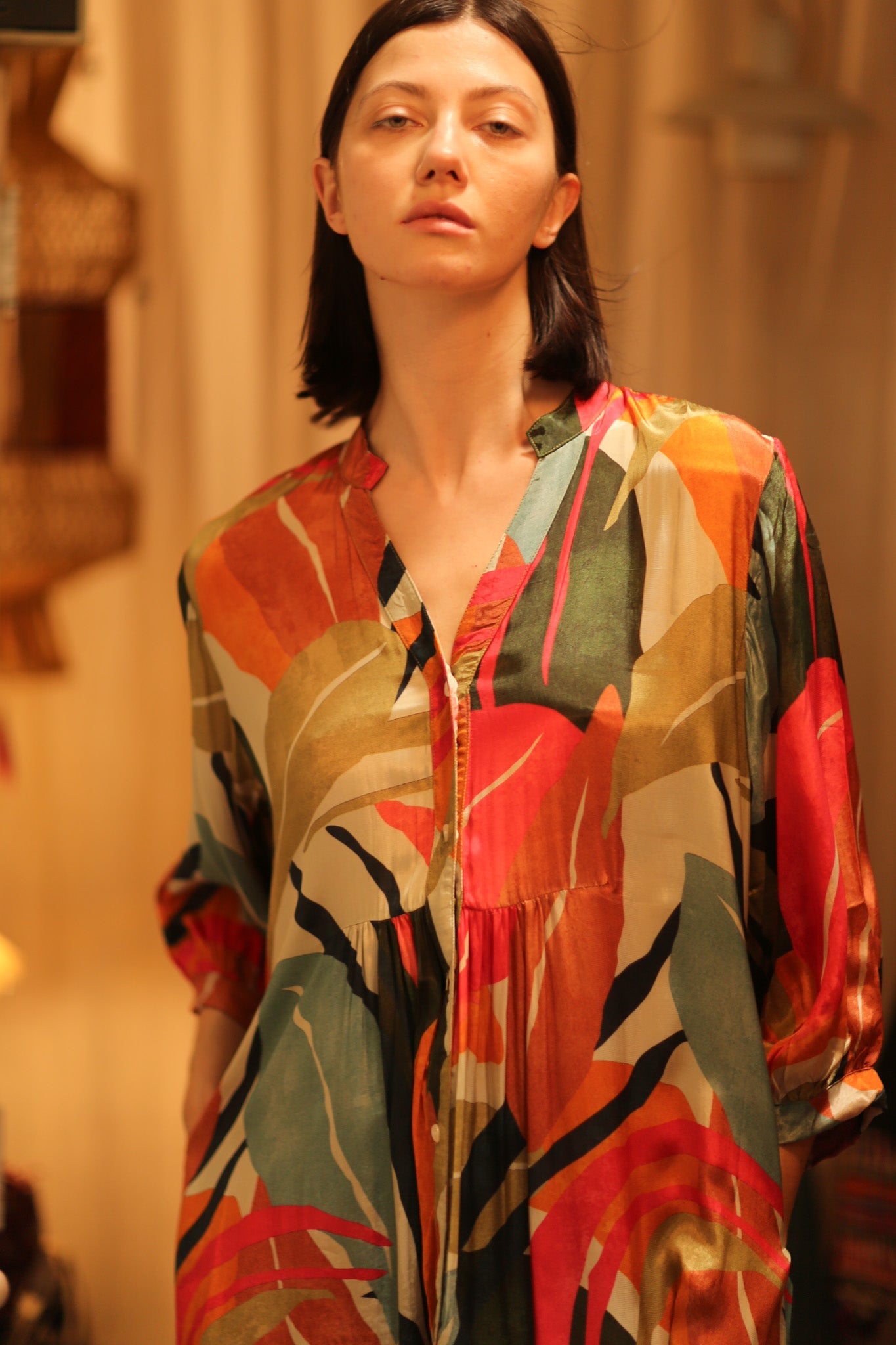 SILK DRESS SUSIE BALI NIGHTS - BANGKOK TAILOR CLOTHING STORE - HANDMADE CLOTHING
