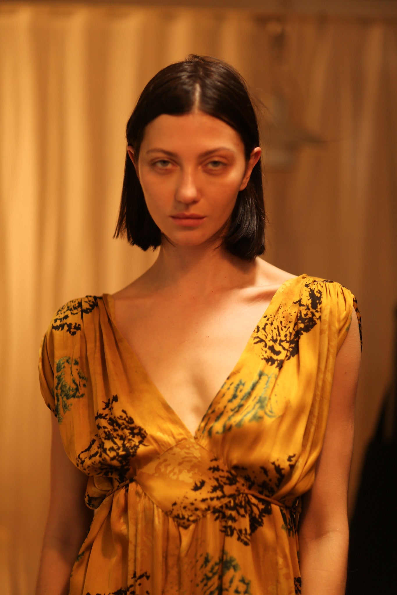 SILK DRESS VICTORIA YELLOW ARTIST - BANGKOK TAILOR CLOTHING STORE - HANDMADE CLOTHING