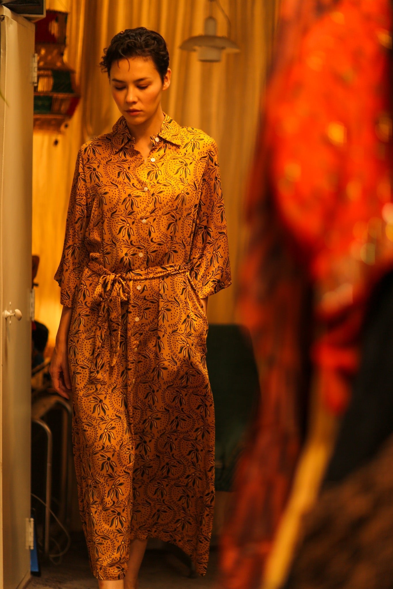 SILK HAND BLOCK PRINT DINA - BANGKOK TAILOR CLOTHING STORE - HANDMADE CLOTHING