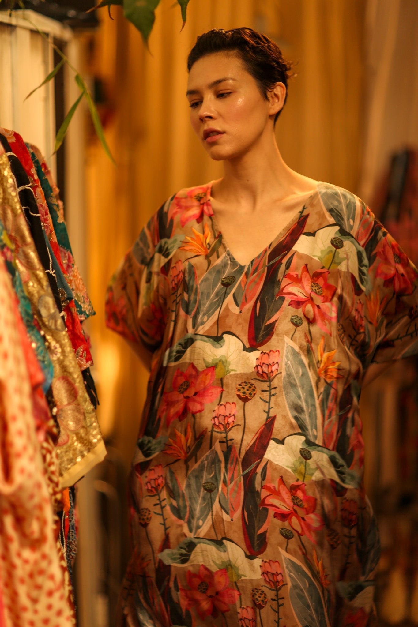 SILK KAFTAN NAMUD - BANGKOK TAILOR CLOTHING STORE - HANDMADE CLOTHING