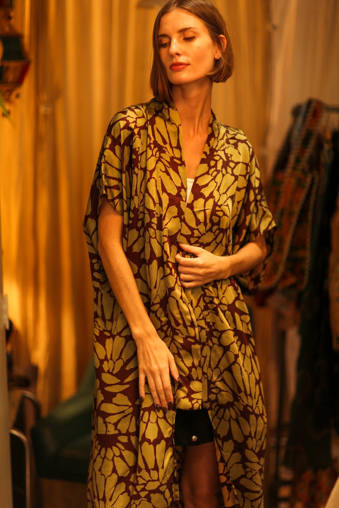 SILK KIMONO OLIVIA - BANGKOK TAILOR CLOTHING STORE - HANDMADE CLOTHING