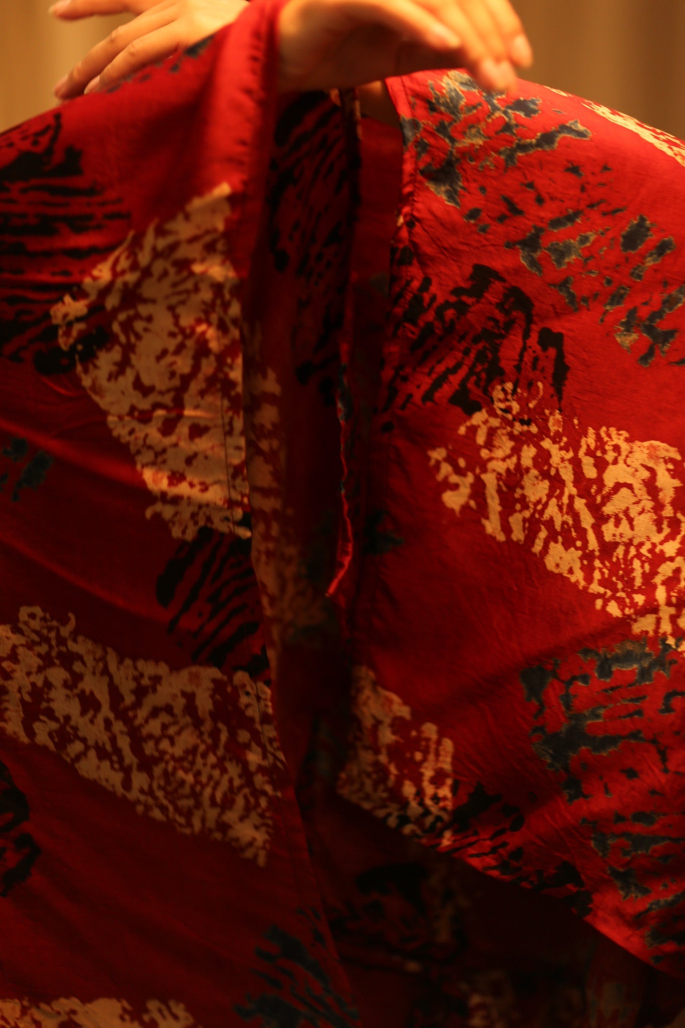 SILK KIMONO PINA RED JEAN - BANGKOK TAILOR CLOTHING STORE - HANDMADE CLOTHING