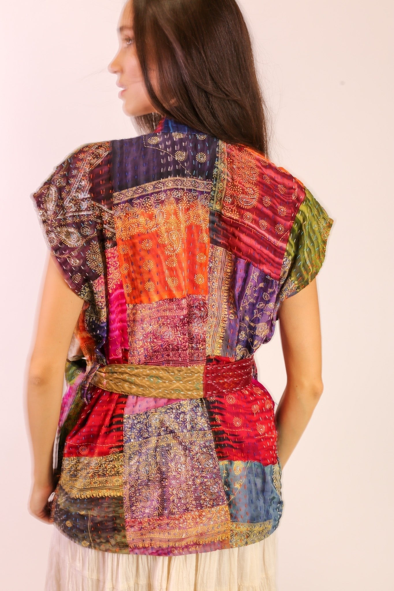 SILK PATCHWORK VEST SINA - BANGKOK TAILOR CLOTHING STORE - HANDMADE CLOTHING