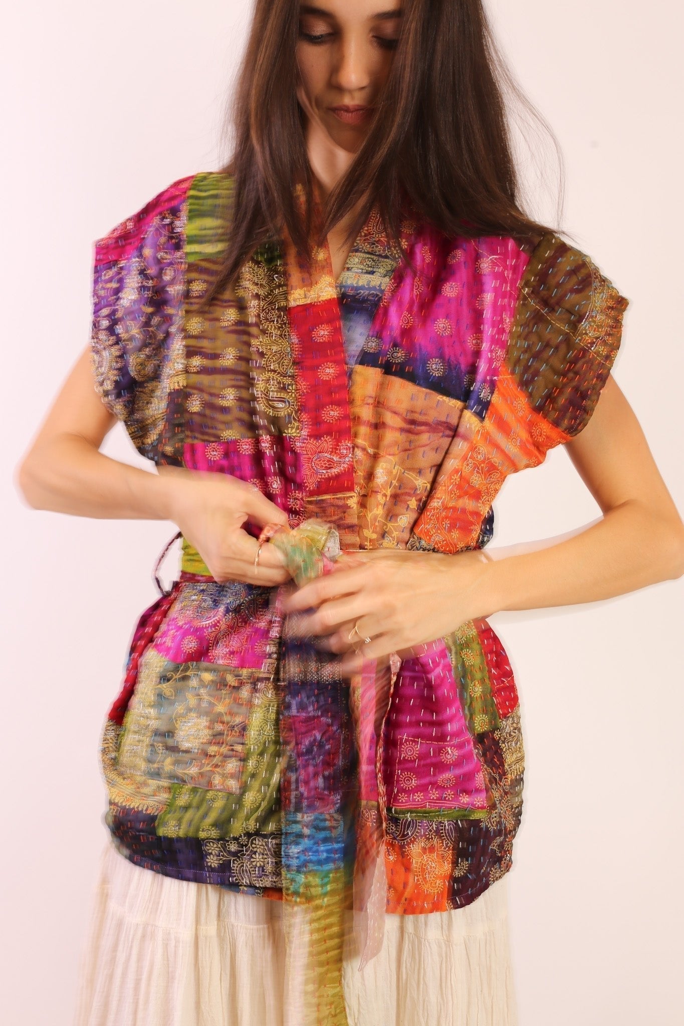 SILK PATCHWORK VEST SINA - BANGKOK TAILOR CLOTHING STORE - HANDMADE CLOTHING