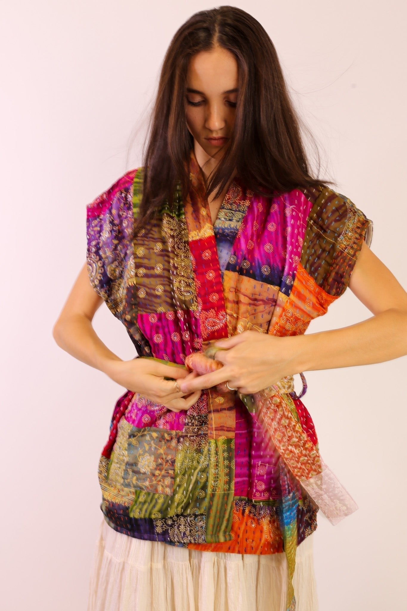 SILK PATCHWORK VEST SINA - BANGKOK TAILOR CLOTHING STORE - HANDMADE CLOTHING