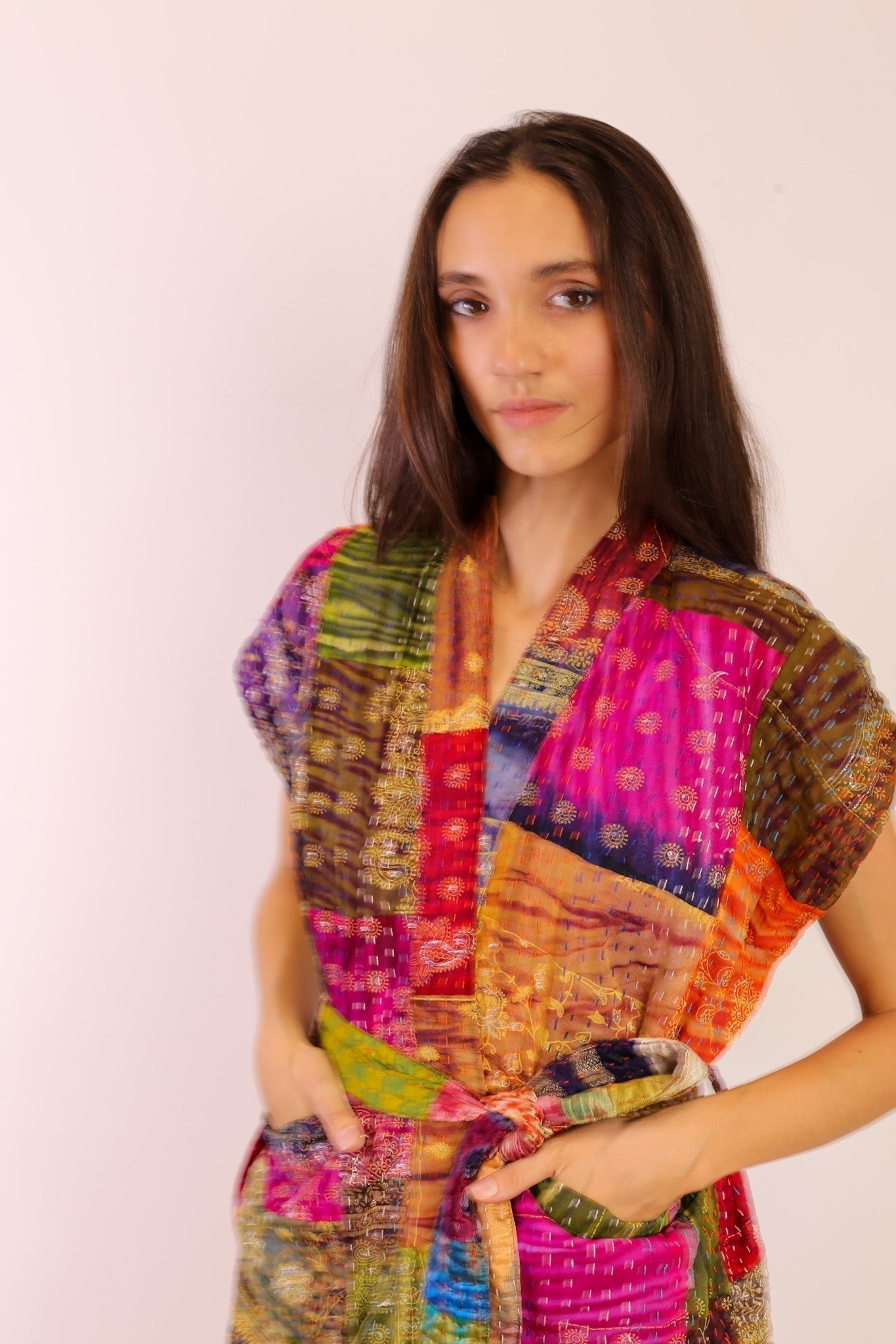 SILK PATCHWORK VEST SINA - BANGKOK TAILOR CLOTHING STORE - HANDMADE CLOTHING