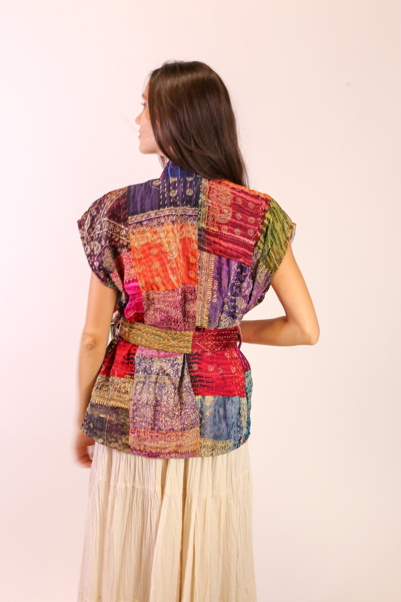 SILK PATCHWORK VEST SINA - BANGKOK TAILOR CLOTHING STORE - HANDMADE CLOTHING