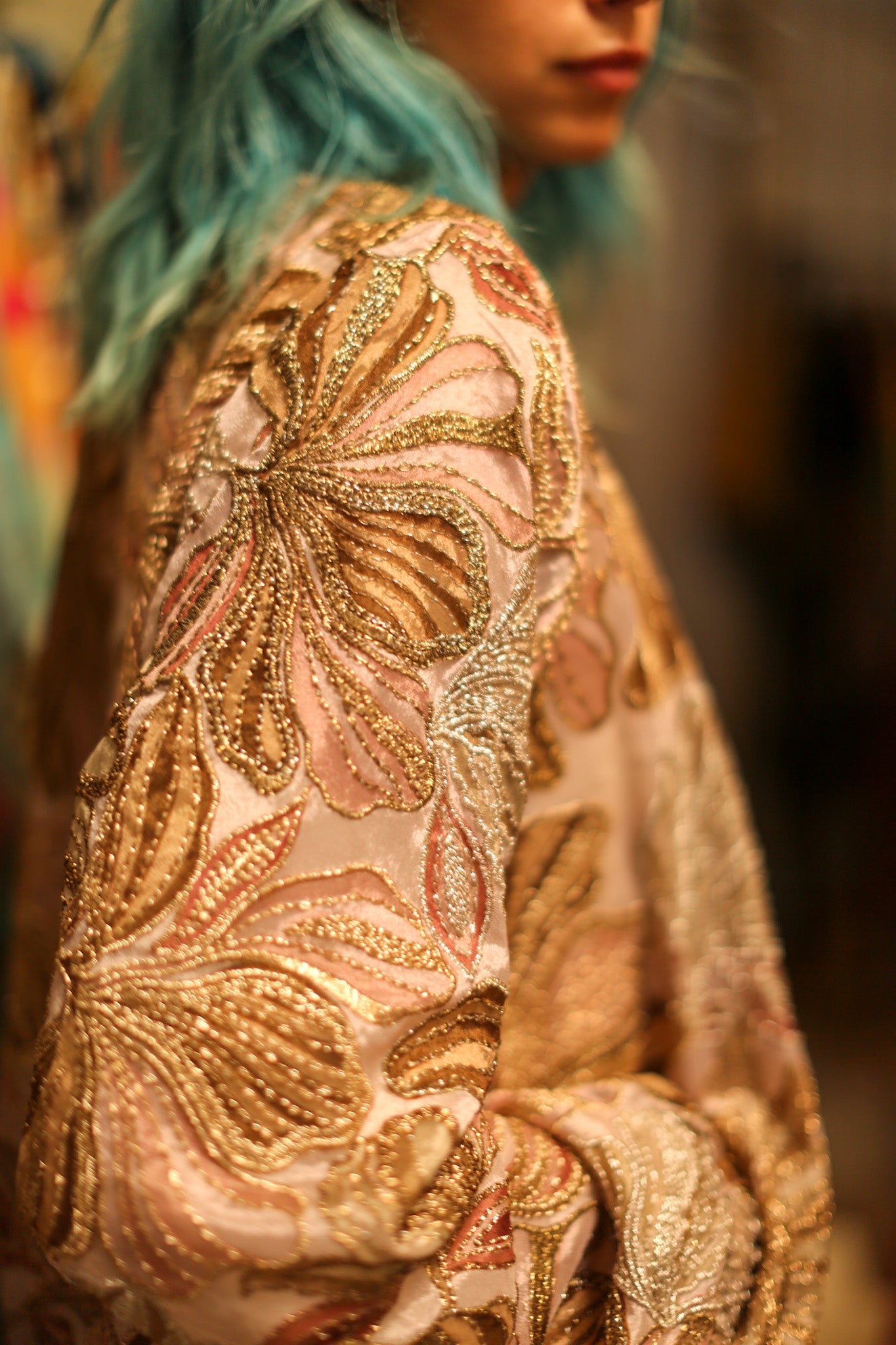 SILK SEQUIN EMBROIDERED BOMBER JACKET JUDE - BANGKOK TAILOR CLOTHING STORE - HANDMADE CLOTHING