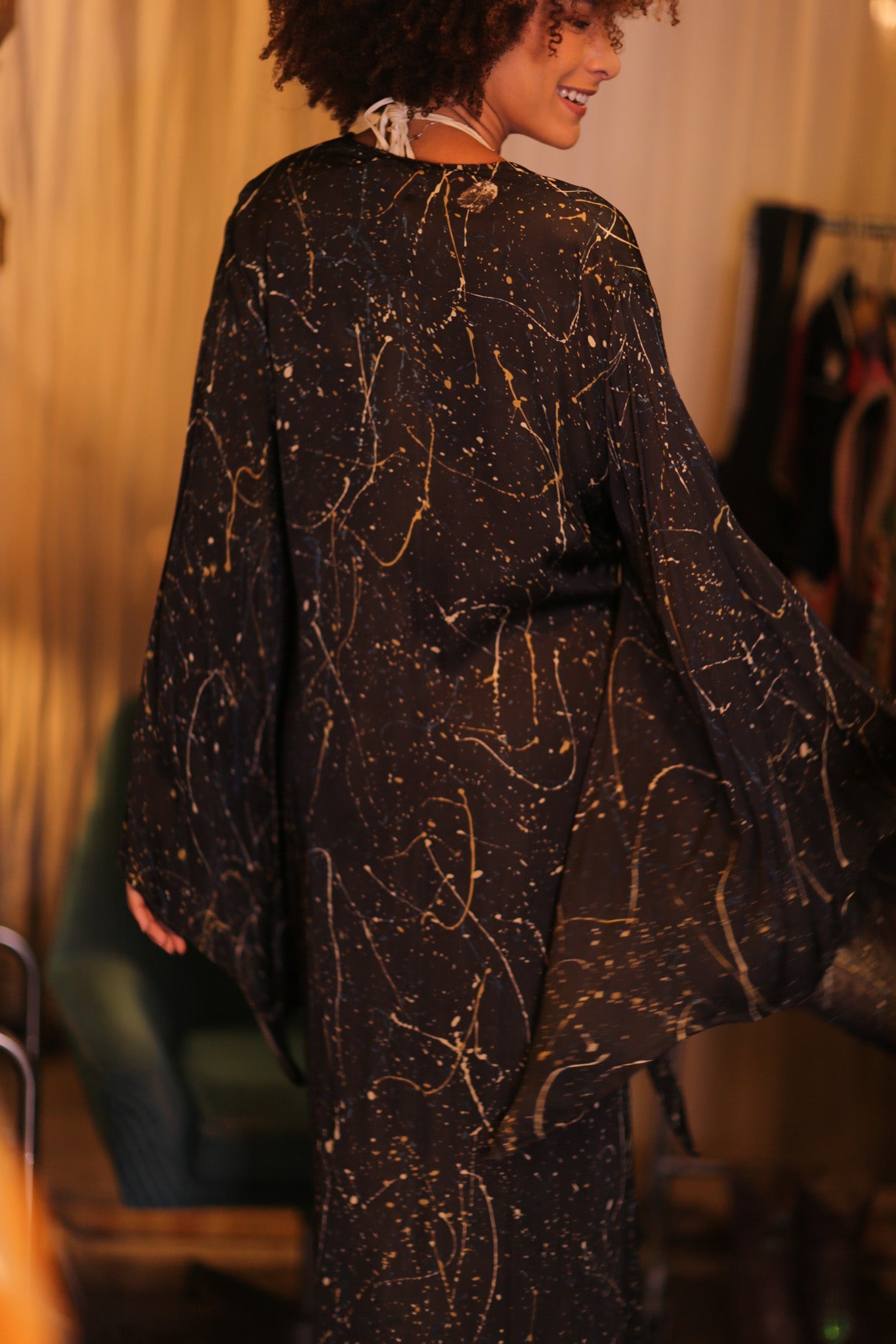 SILK WING KIMONO PINA COMETS - BANGKOK TAILOR CLOTHING STORE - HANDMADE CLOTHING