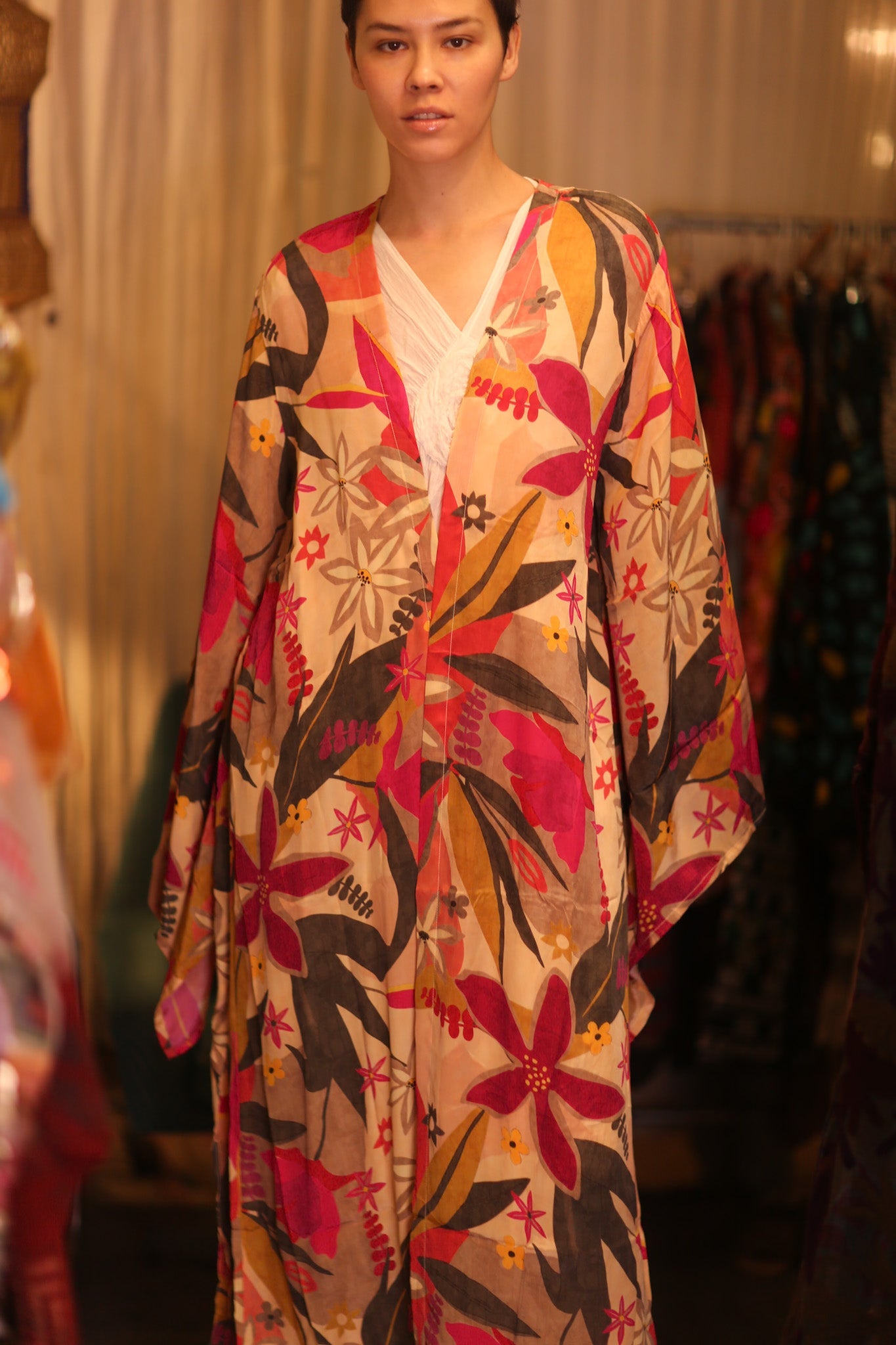 SILK WING KIMONO PINA RITA - BANGKOK TAILOR CLOTHING STORE - HANDMADE CLOTHING