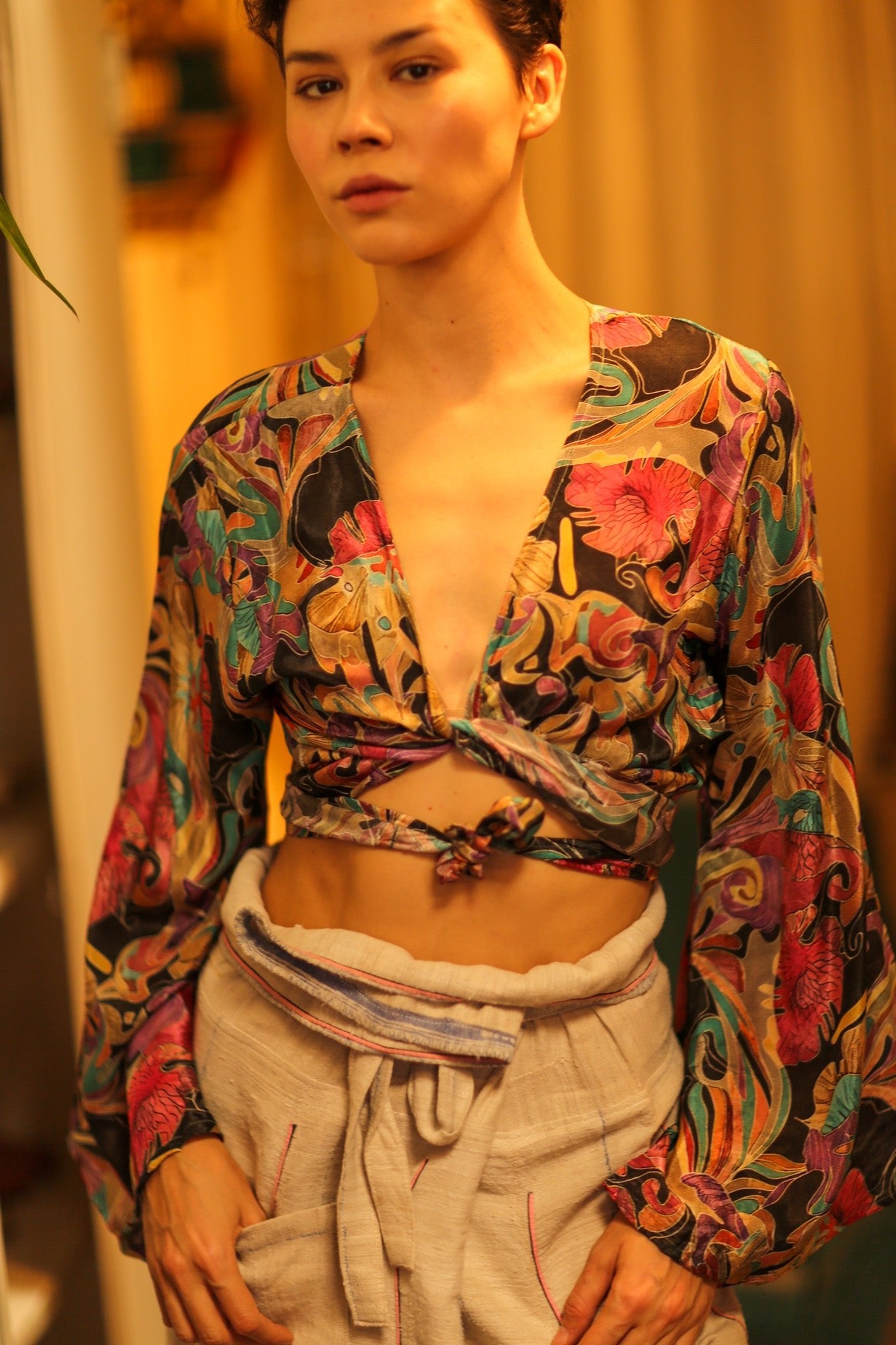 SILK WRAP TOP AURELIA - BANGKOK TAILOR CLOTHING STORE - HANDMADE CLOTHING