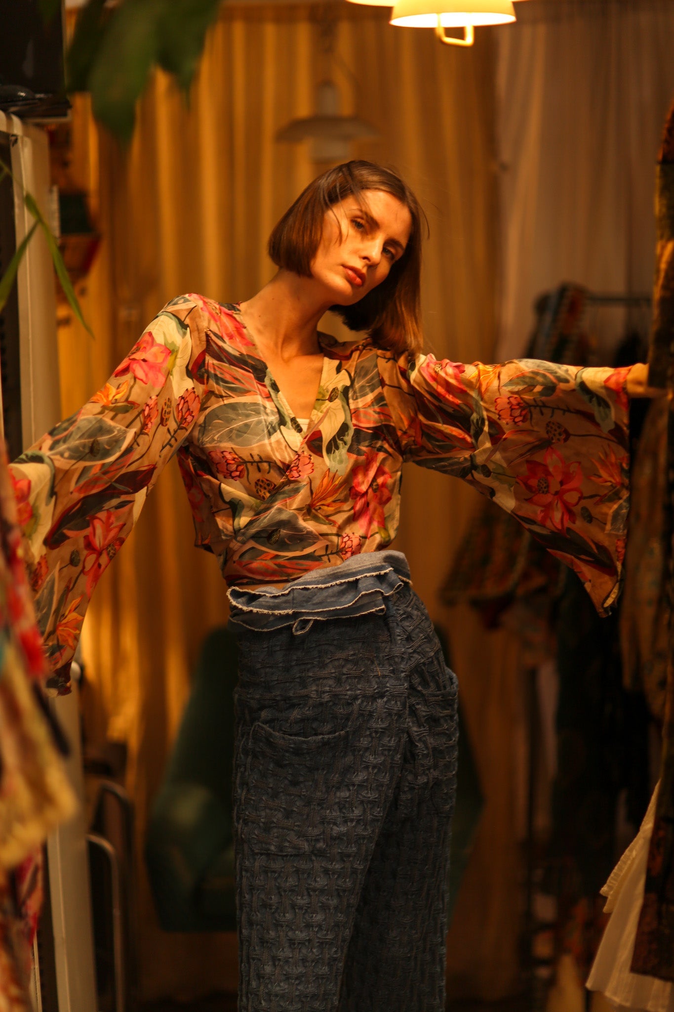 SILK WRAP TOP AURELIA LOTUS - BANGKOK TAILOR CLOTHING STORE - HANDMADE CLOTHING